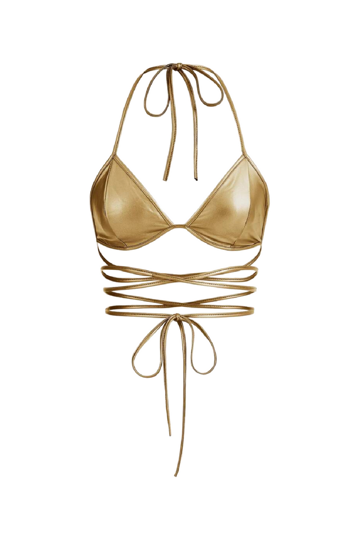 Ren Backless Halter Top (Gold)