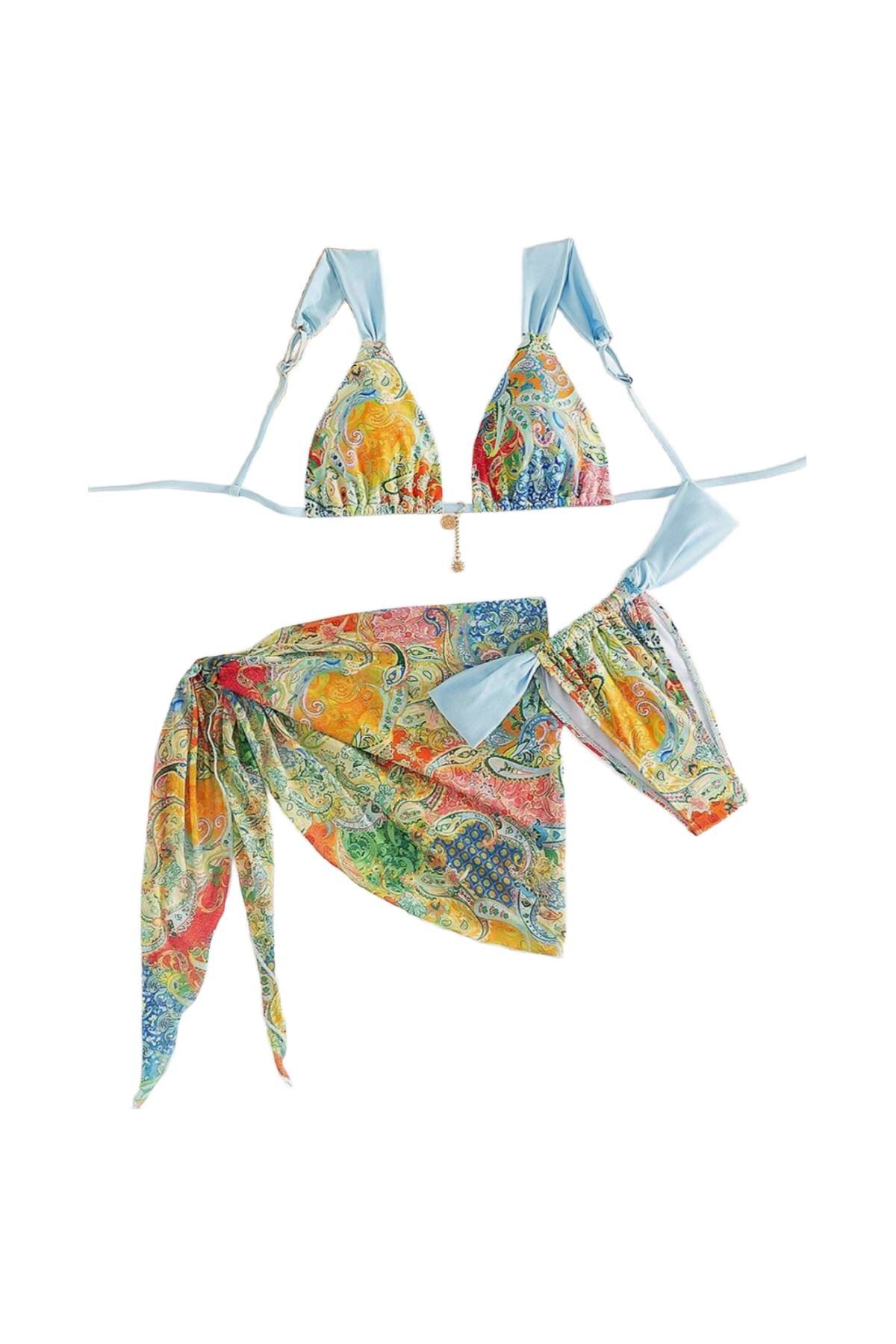 Myla Bikini W/ Cover Up Skirt (Green Multi)