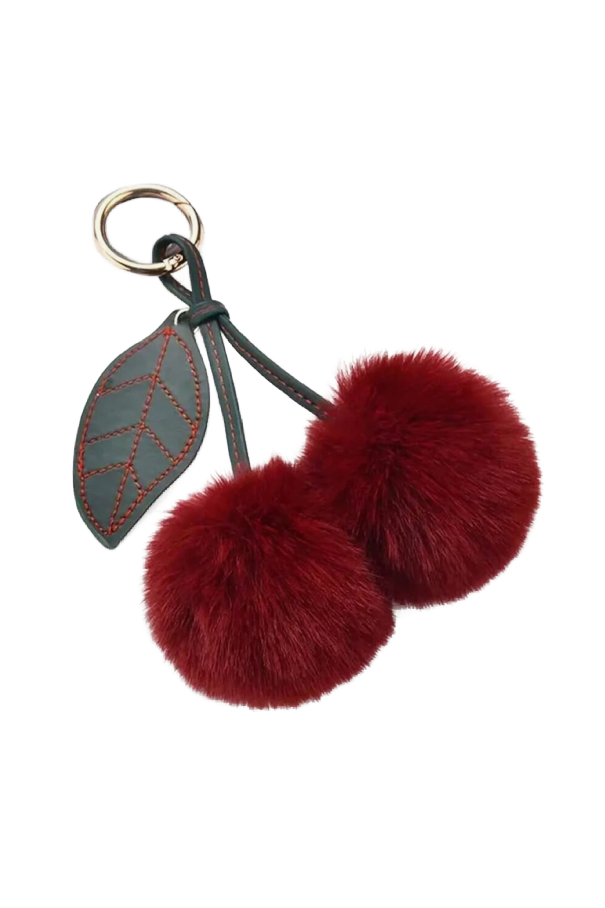 Fluffy Cherry Keychain (Red)