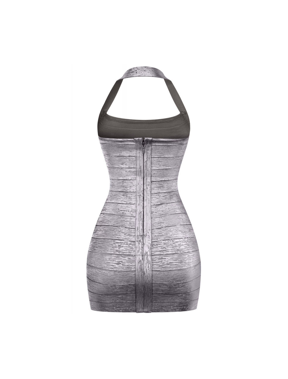 Cierra Metallic Bandage Dress (Charcoal Grey)