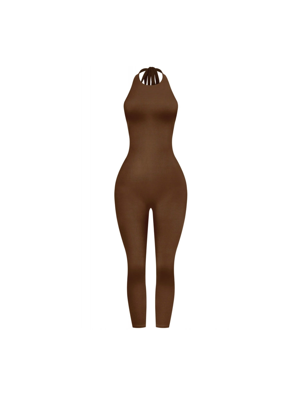 Yasmin Halter Jumpsuit (Brown)