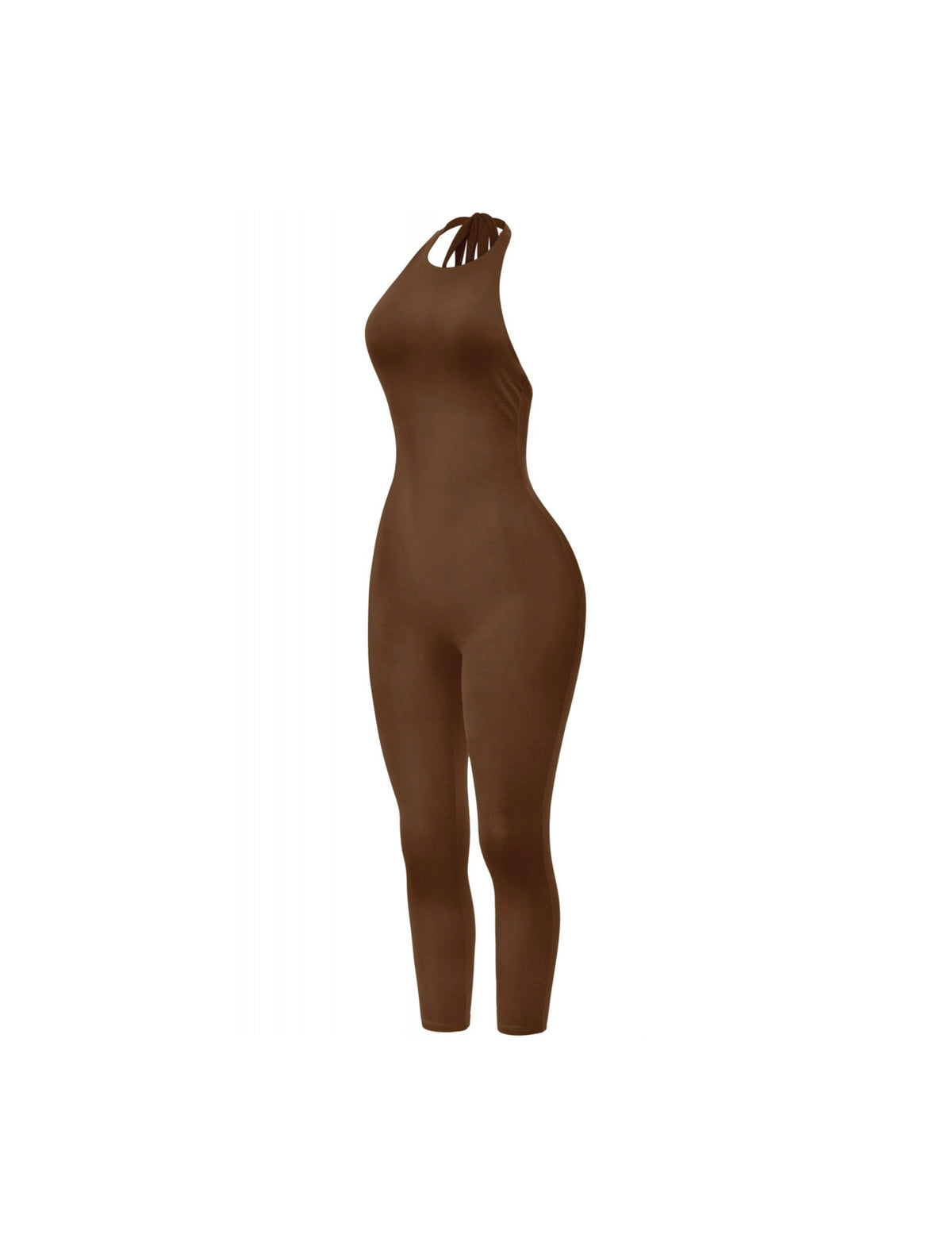 Yasmin Halter Jumpsuit (Brown)