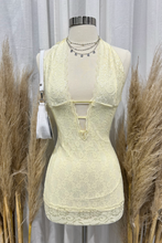 Load image into Gallery viewer, Esther Lace Mini Dress (Light Yellow)