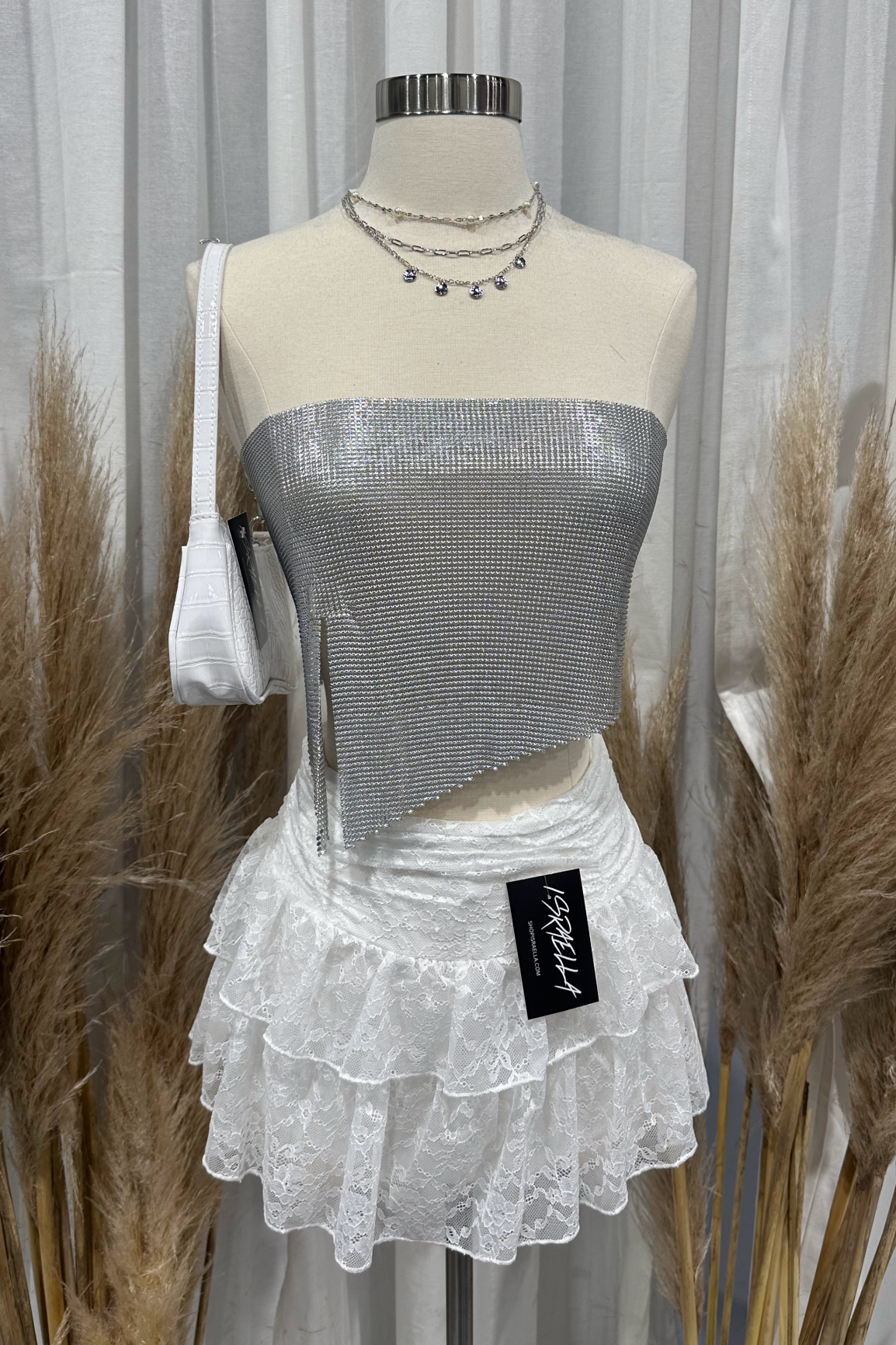 Sybil Chain Top (Silver) #Sam1036