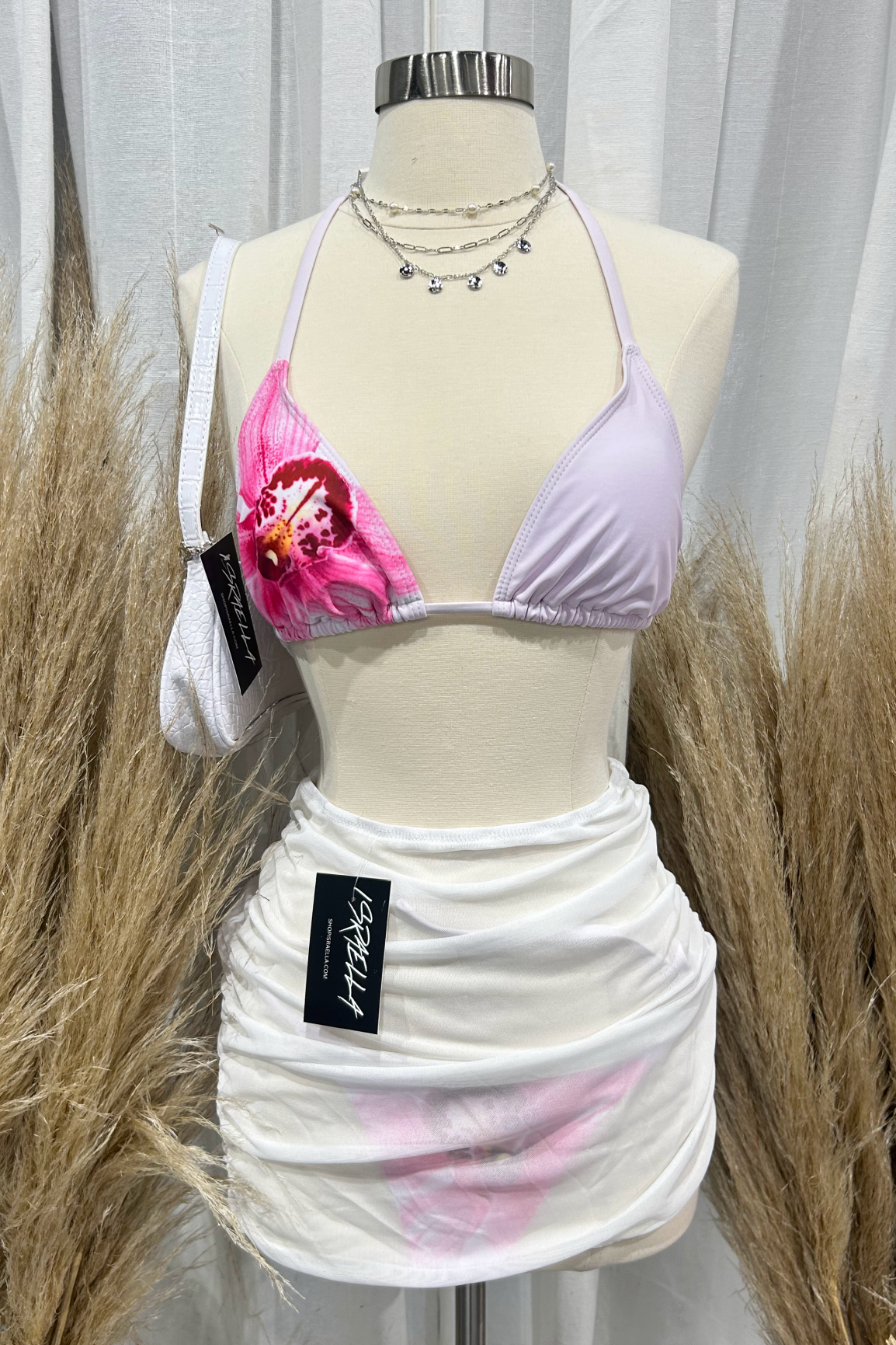 Olandria Mesh Skirt Set (Baby Pink)