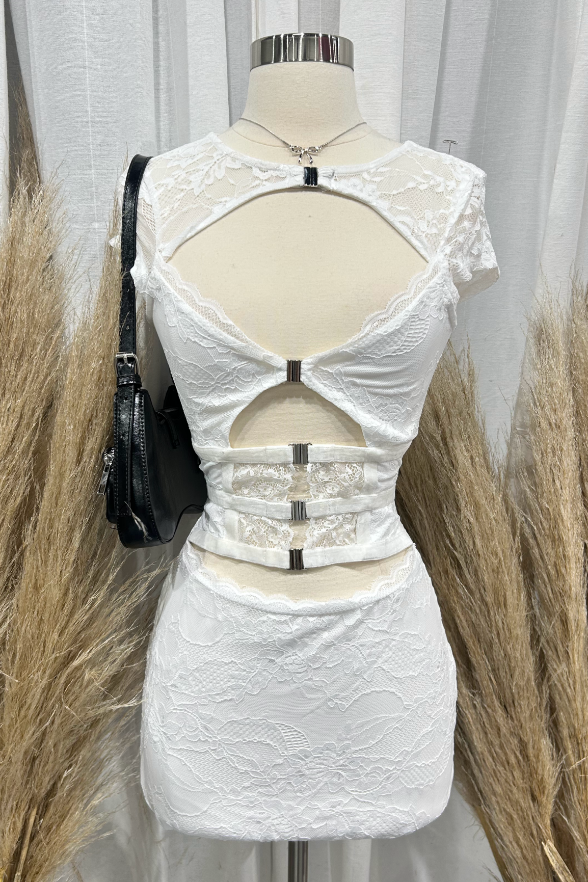 Mylah Lace Mini Dress (White)
