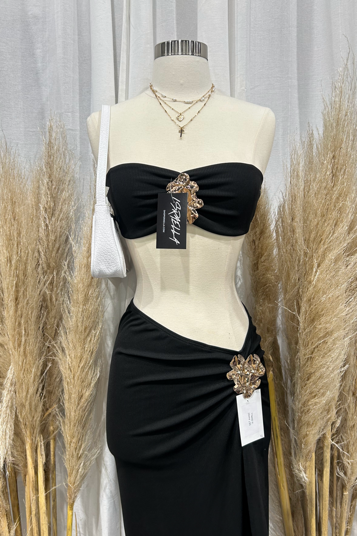 Emerly Maxi Skirt Set (Black)