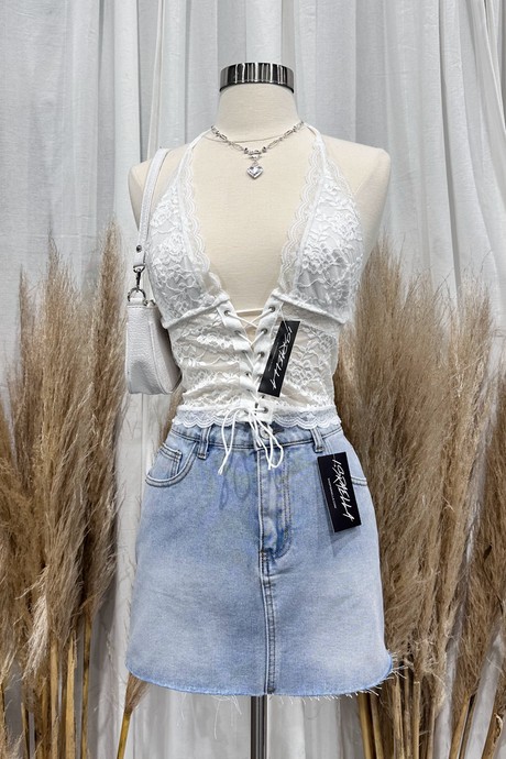 Katherine Halter Top (White)