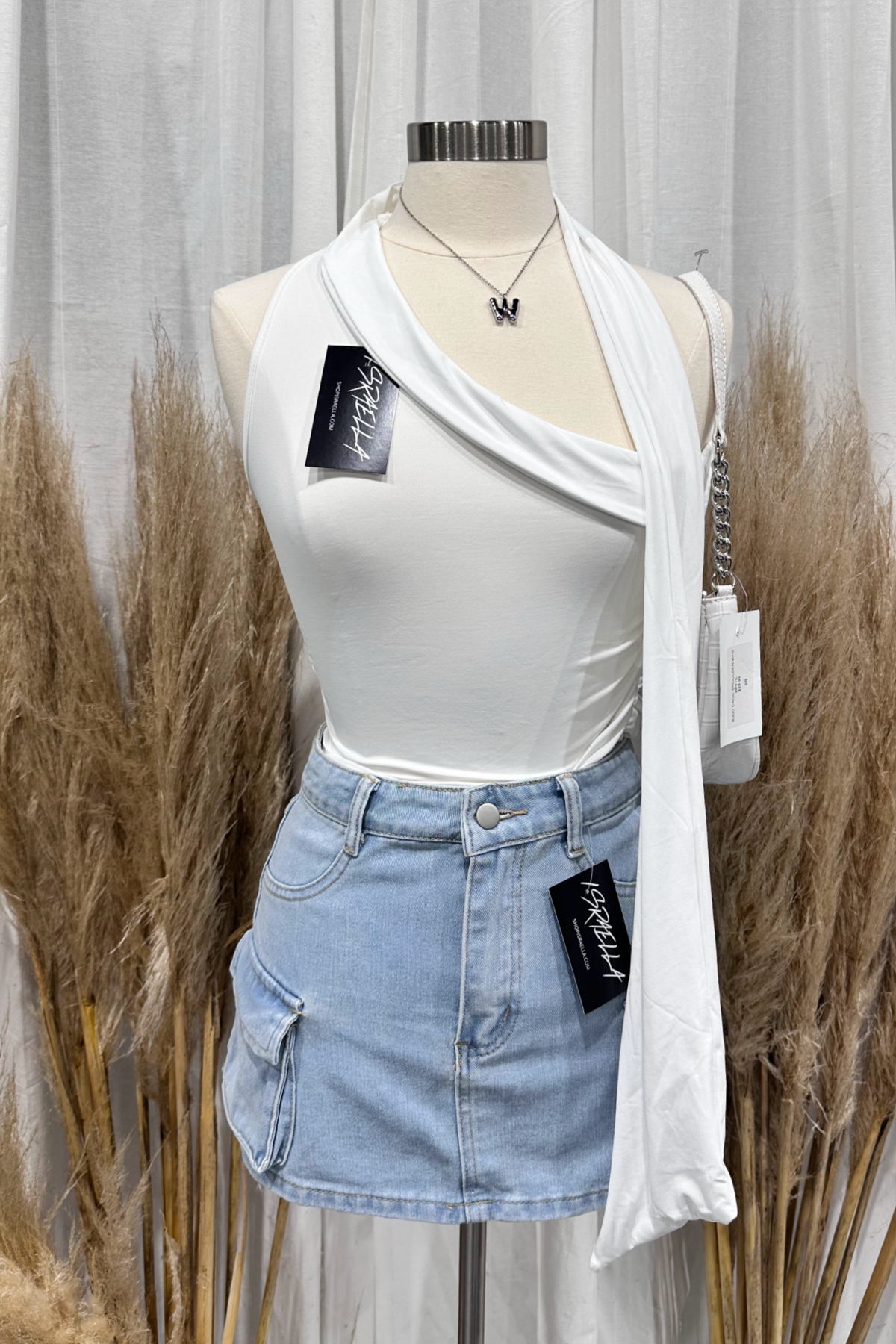 Viana One Shoulder Top (White)
