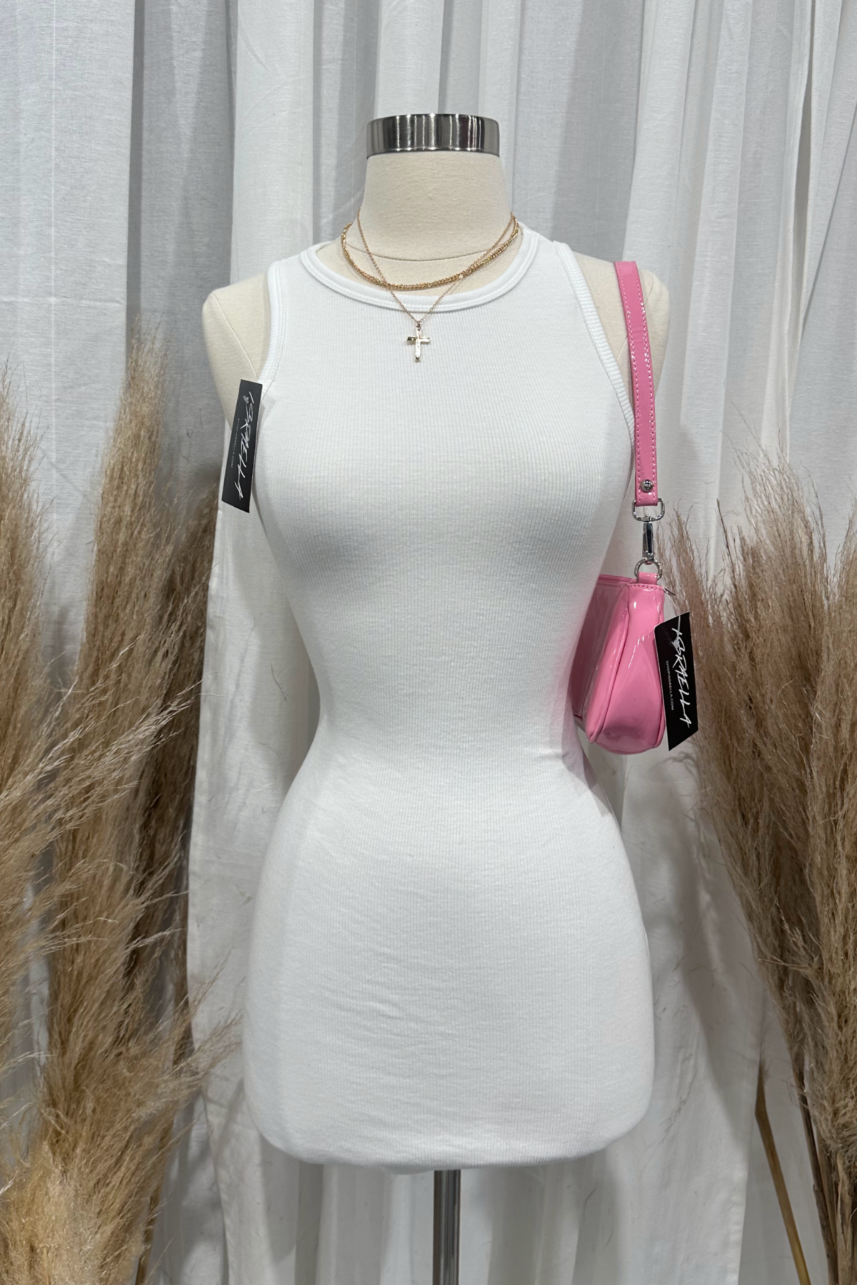 Ara Tank Mini Dress (White)