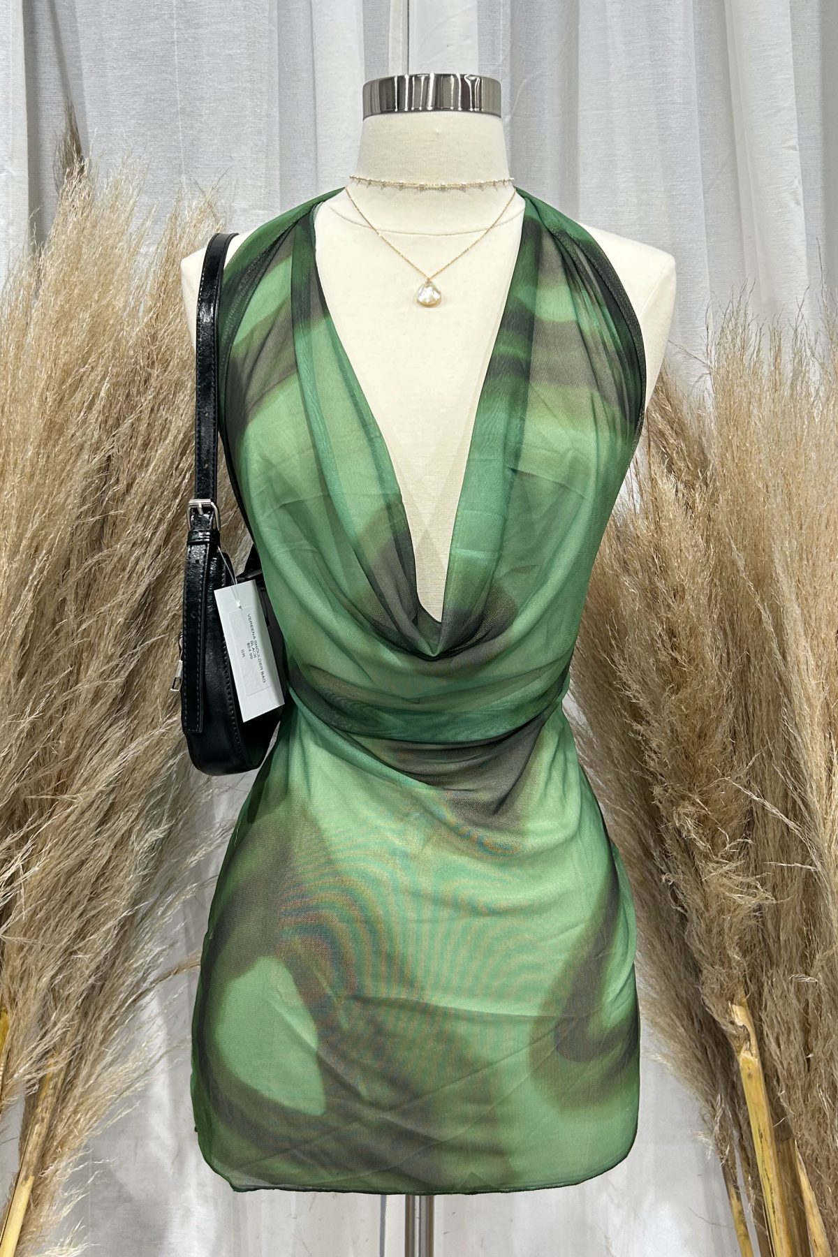 Ikaia Cover Up Mesh Dress (Green Multi)