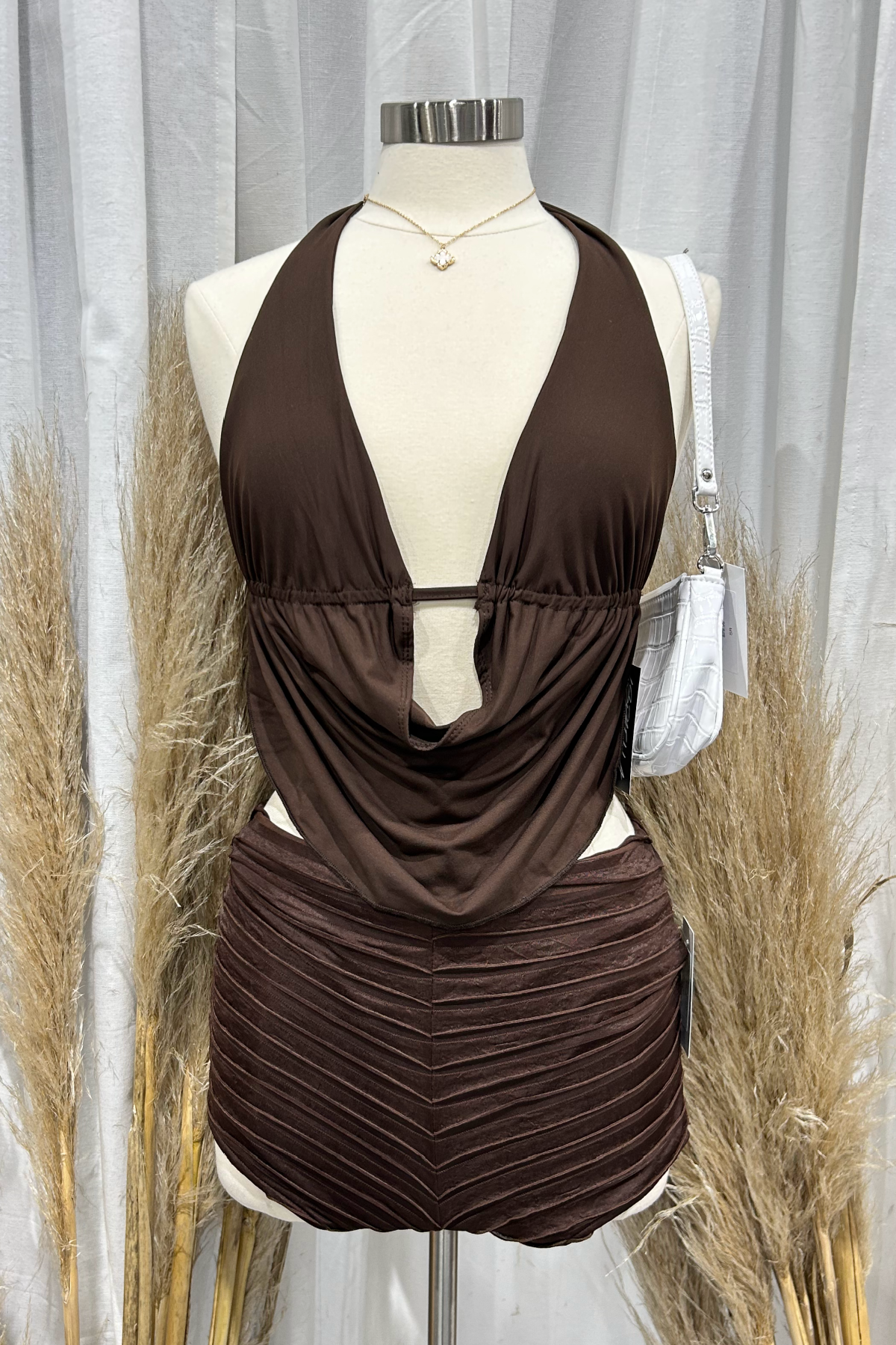 Pamela Halter Top (Brown)