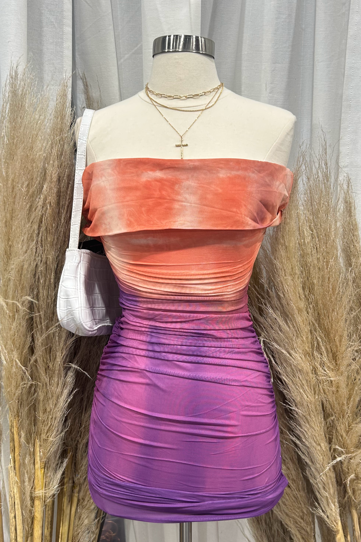 Sherbert Mesh Mini Dress (Purple Multi)