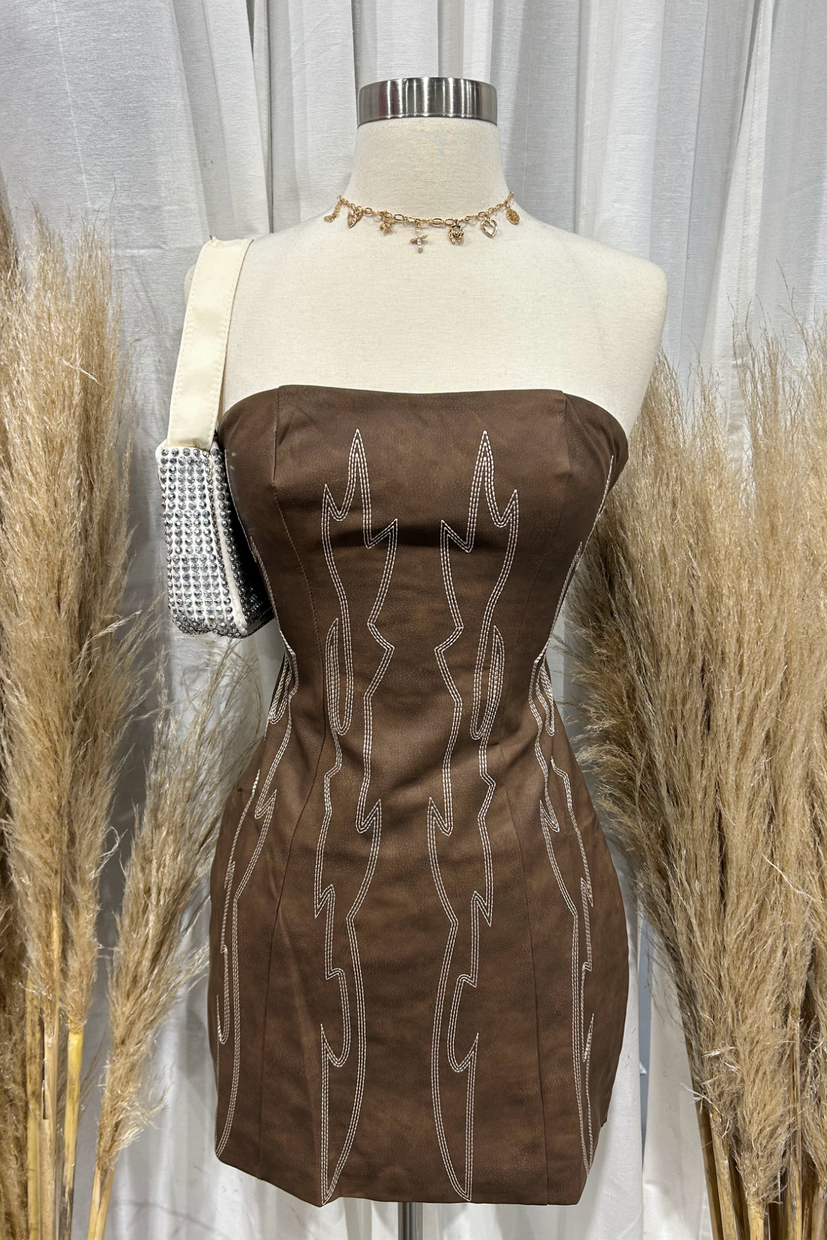 Arizona Mini Dress (Brown)