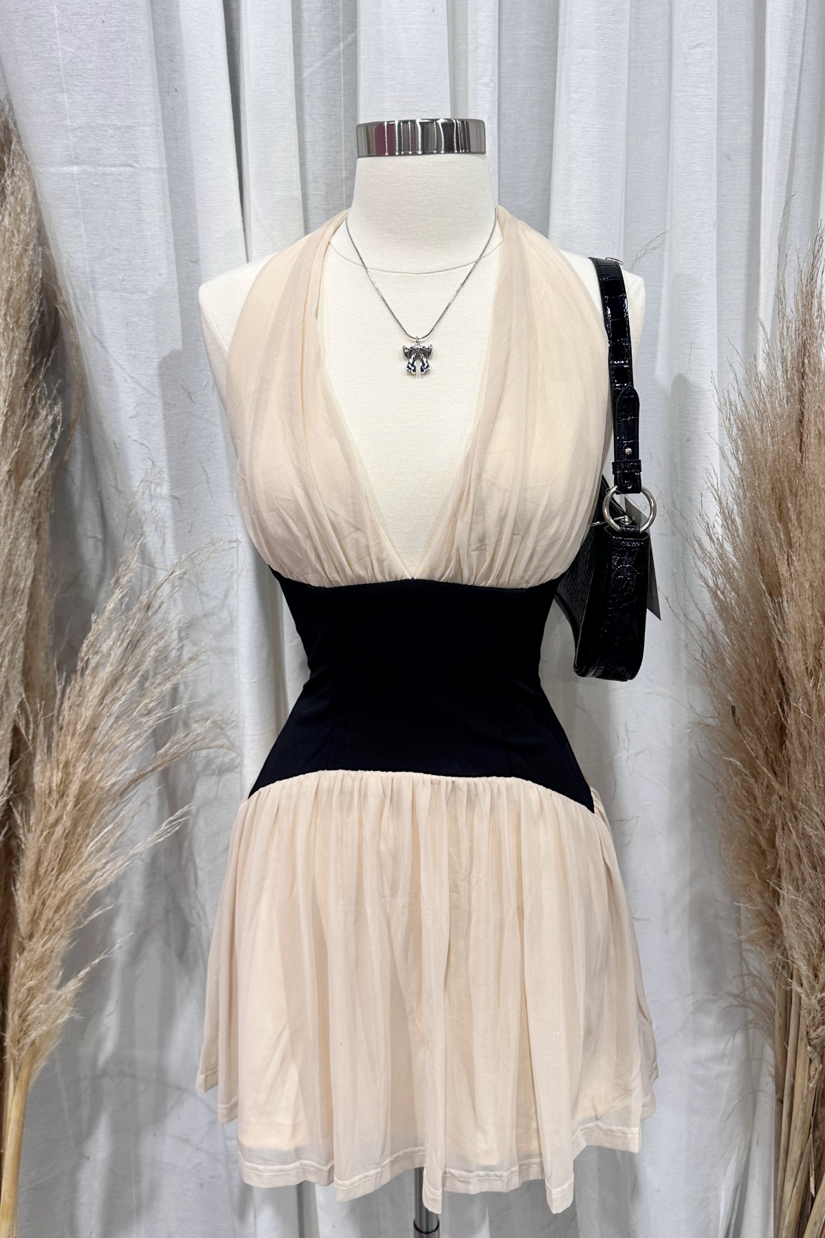 Lydia Halter Dress (Cream)