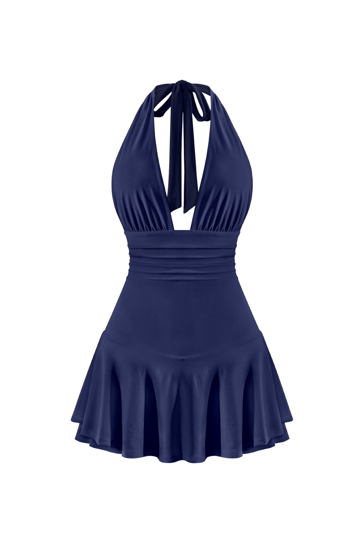Carolina Halter Mini Dress (Navy Blue)