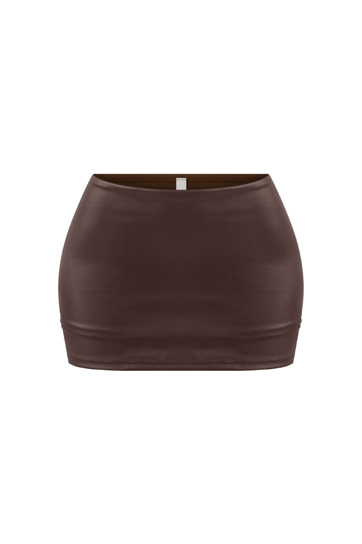 Gata Leather Mini Skirt (Brown)