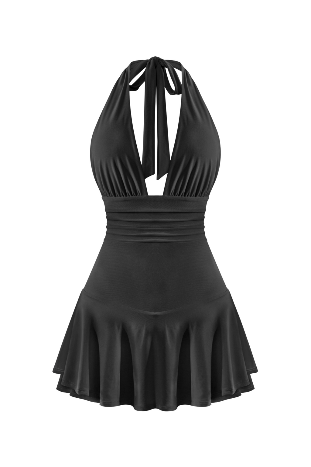 Carolina Halter Mini Dress (Black)
