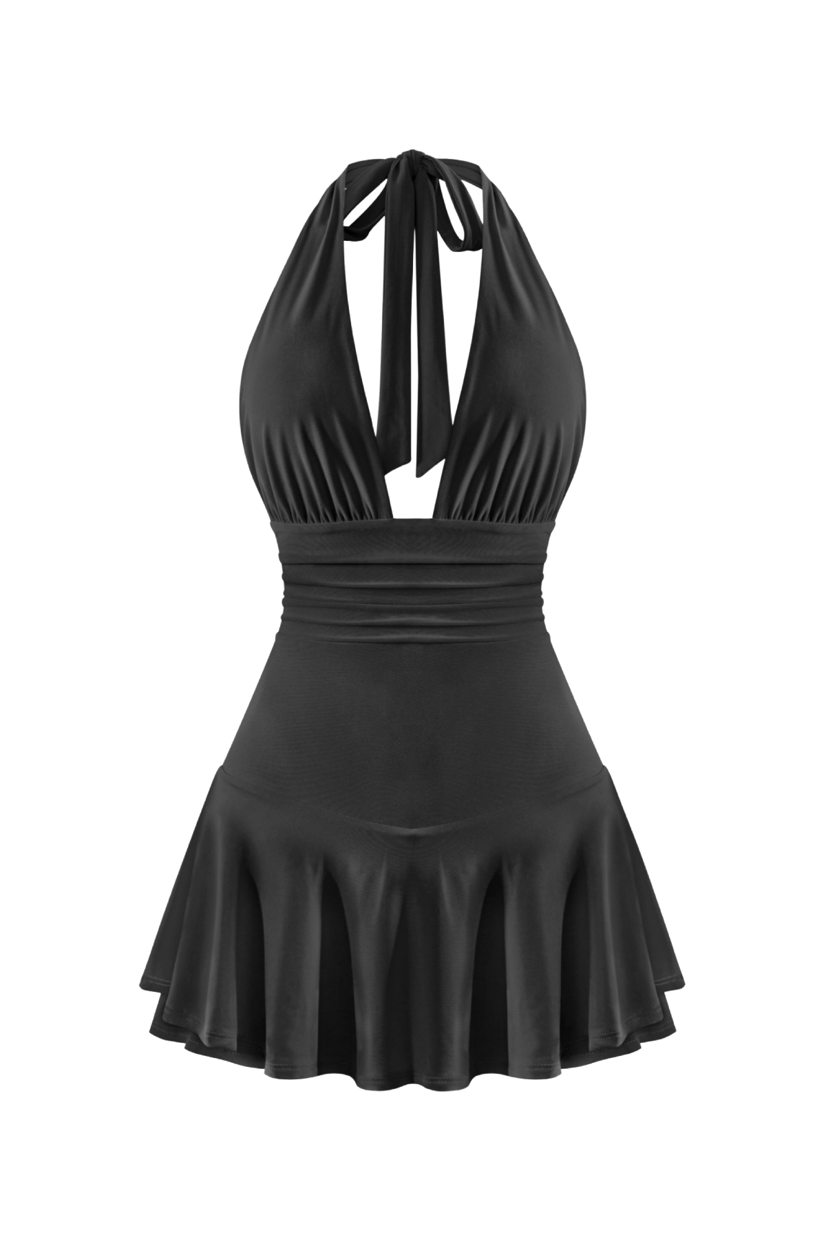 Carolina Halter Mini Dress (Black)