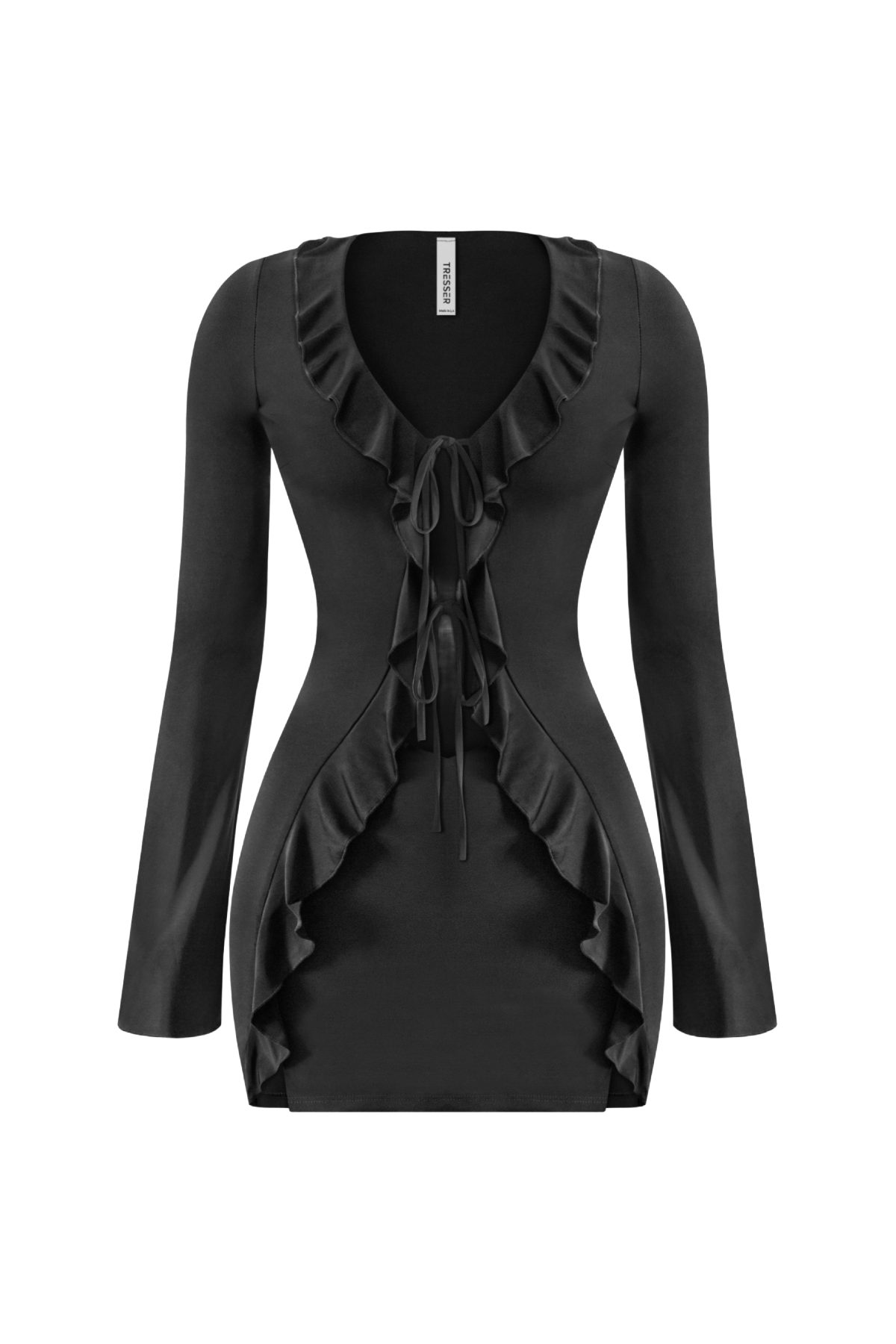 Naiden Long Sleeve Mini Dress (Black)