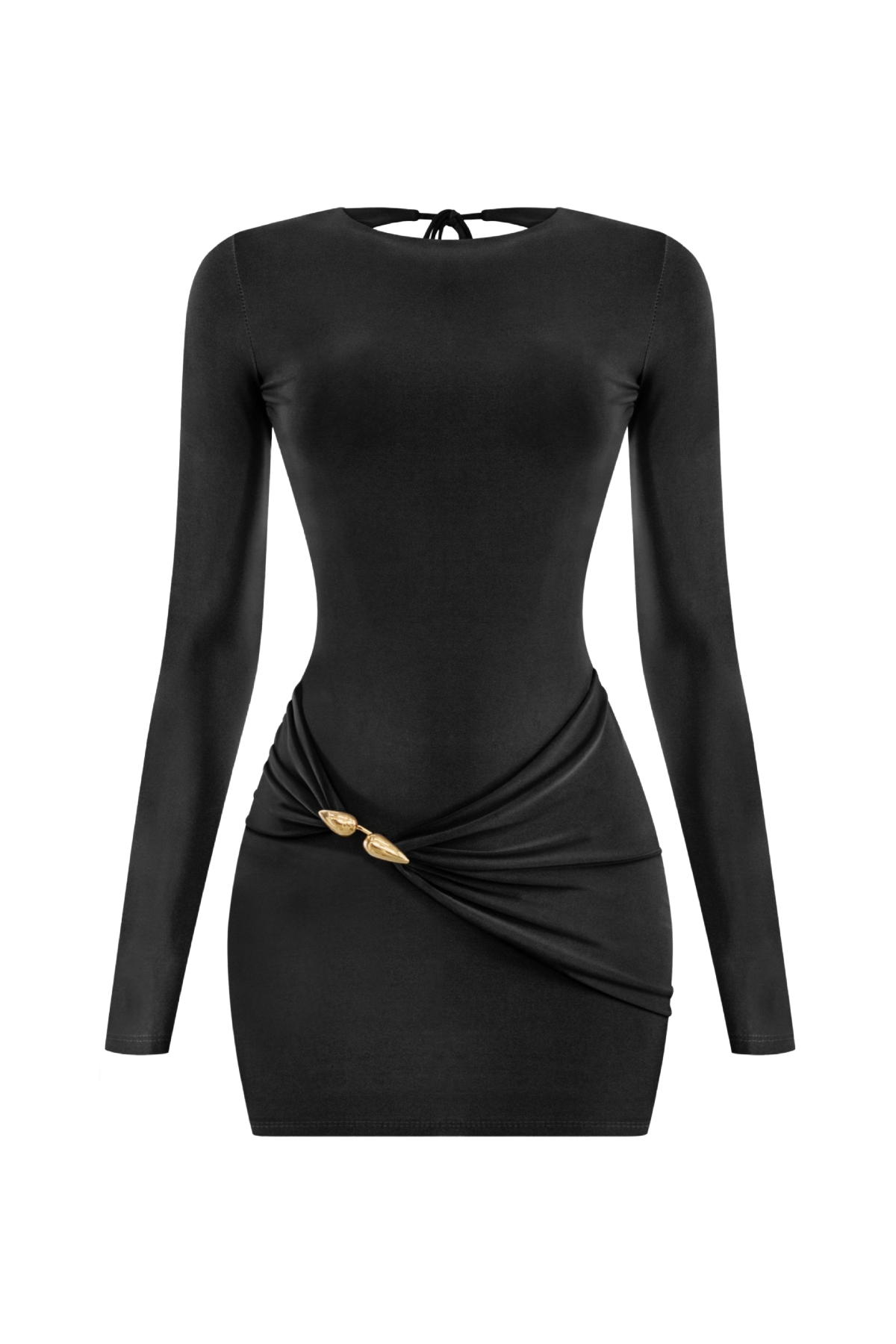 Luz Long Sleeve Mini Dress (Black)