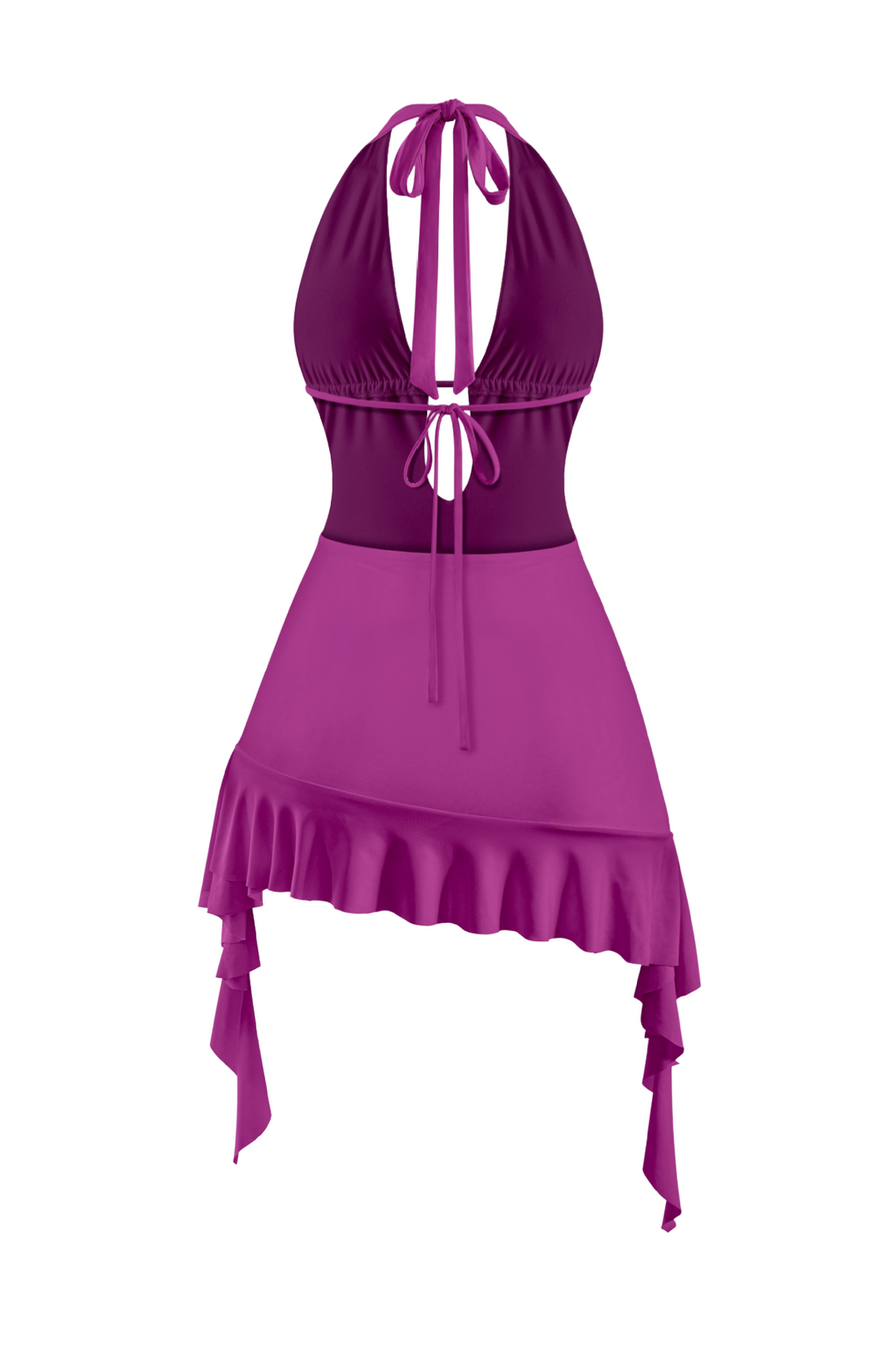 Abbie Halter Dress (Magenta Purple)