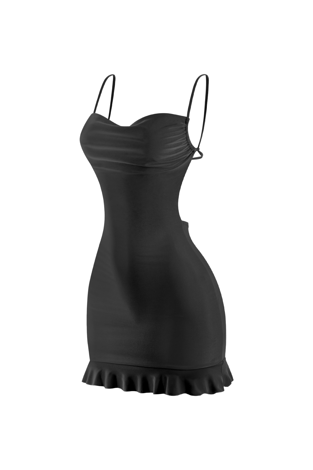 Jaylin Cowl Mini Dress  (Black)