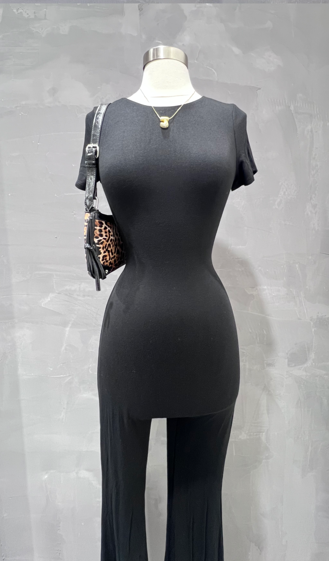 Mindy Short Sleeve Jumpsuit (Black)