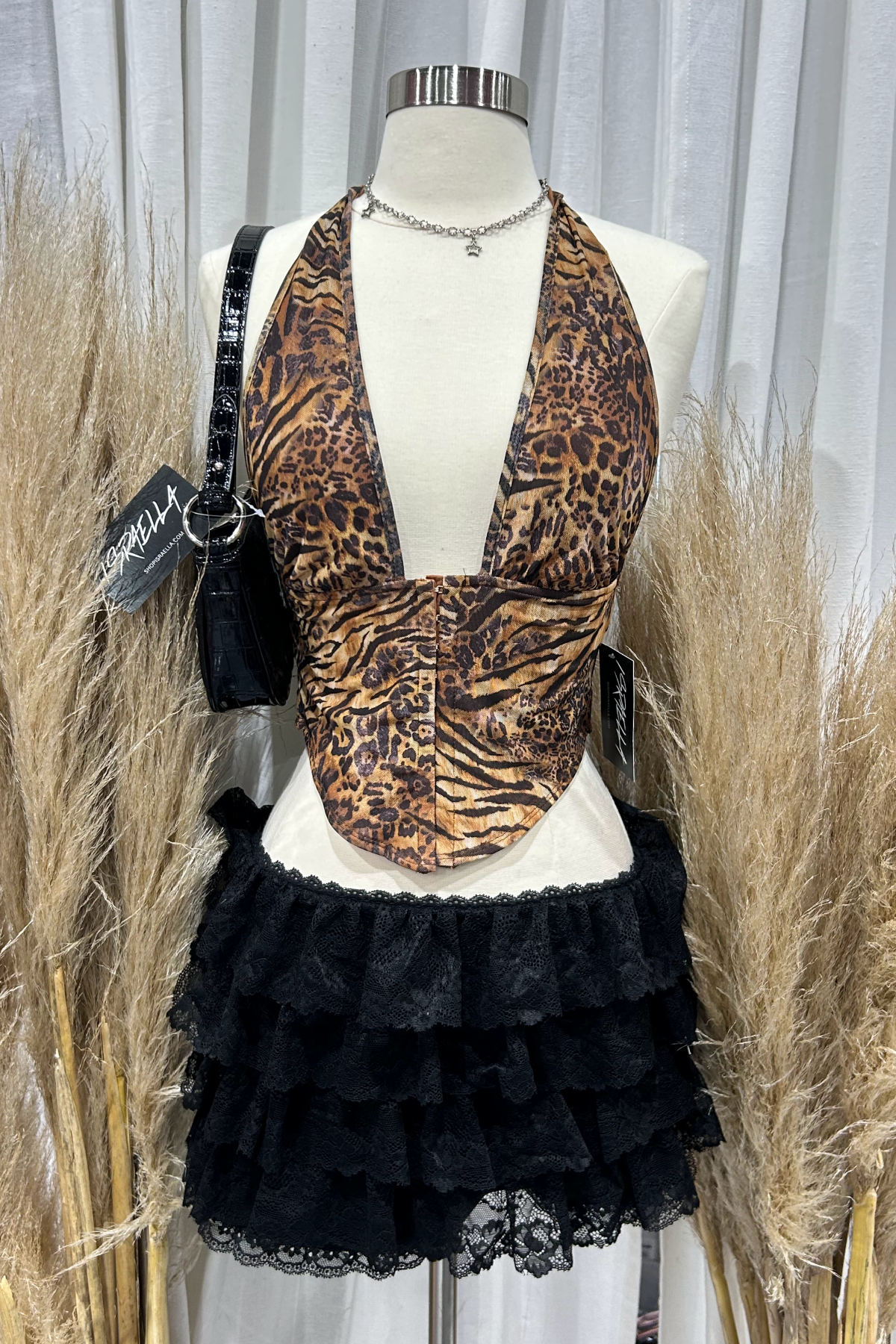 Enley Halter Top (Leopard Multi)