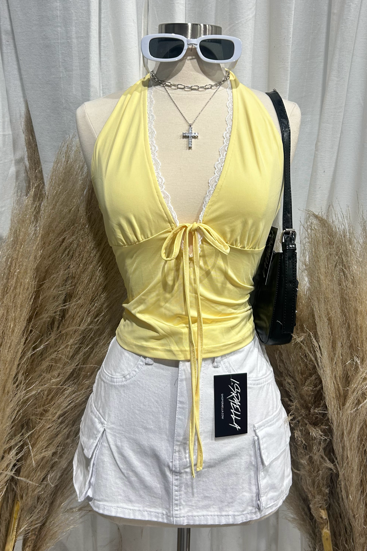 Harper Halter Top (Light Yellow)