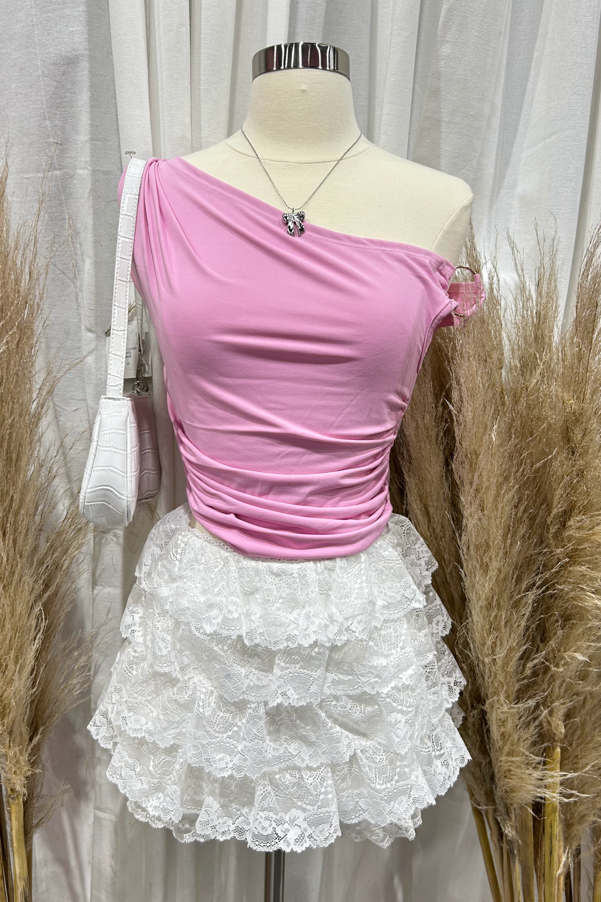 Alexa Asymmetrical Top (Pink)