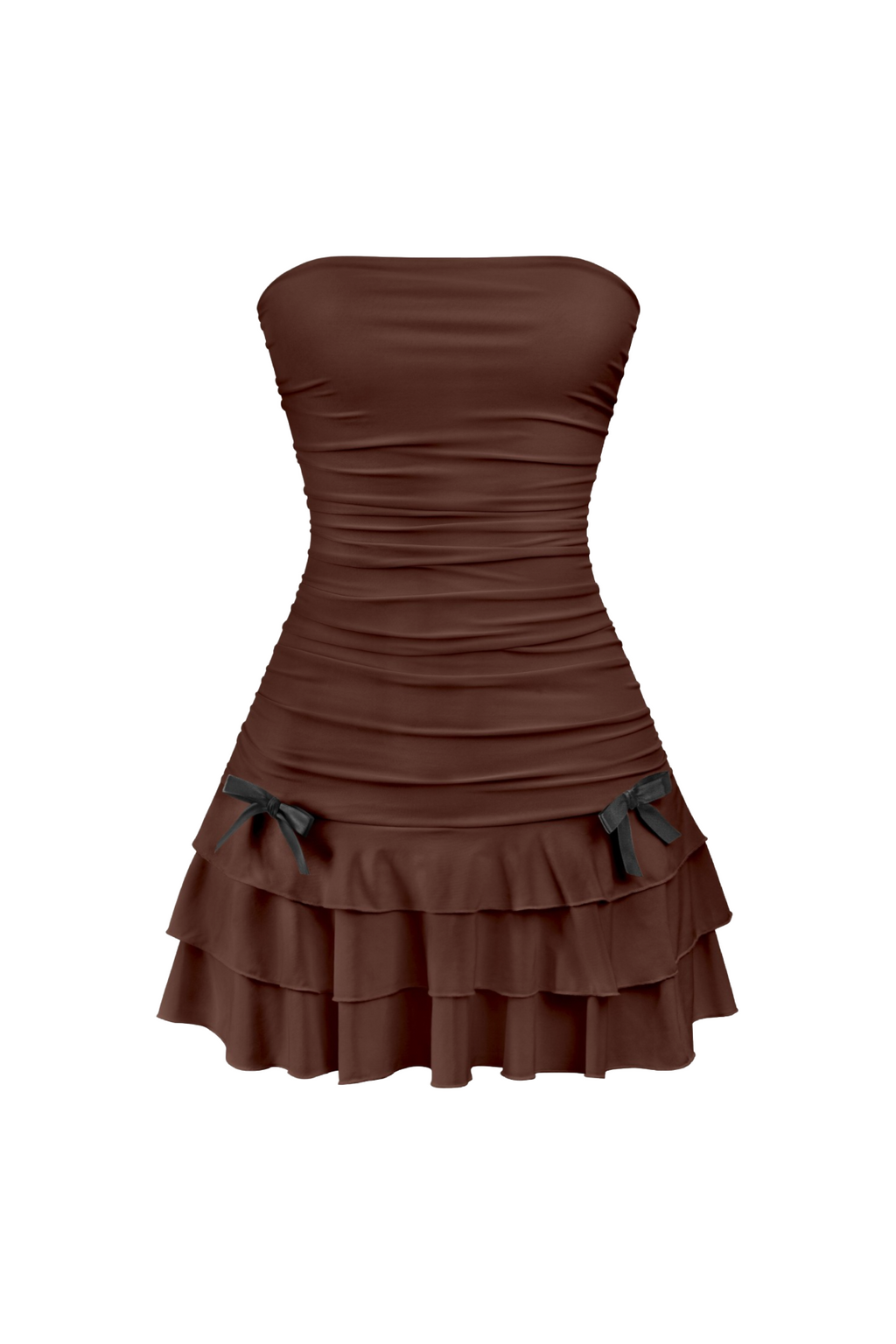 Fairies Mini Ruched Dress (Brown)