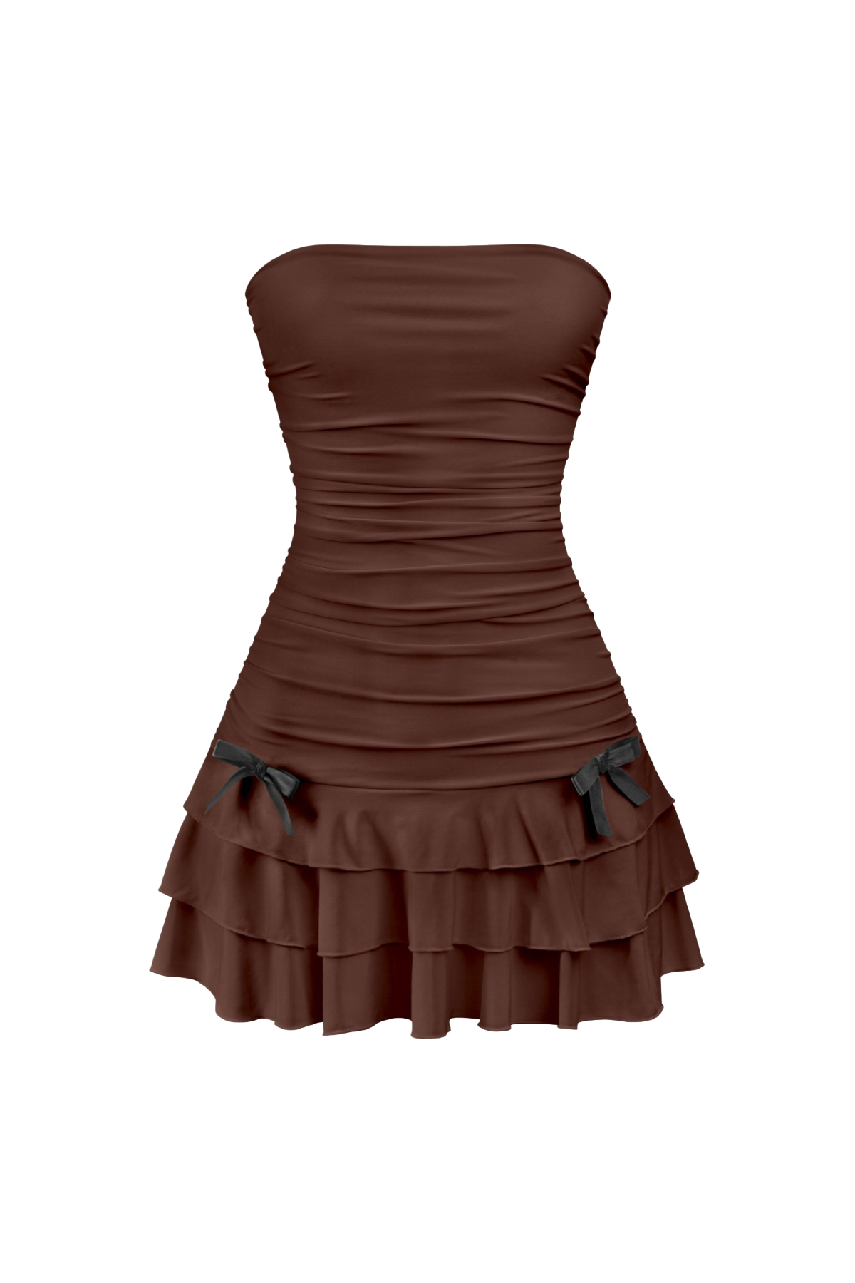 Fairies Mini Ruched Dress (Brown)