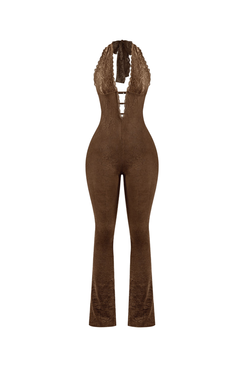 Novalee Halter Jumpsuit (Brown)
