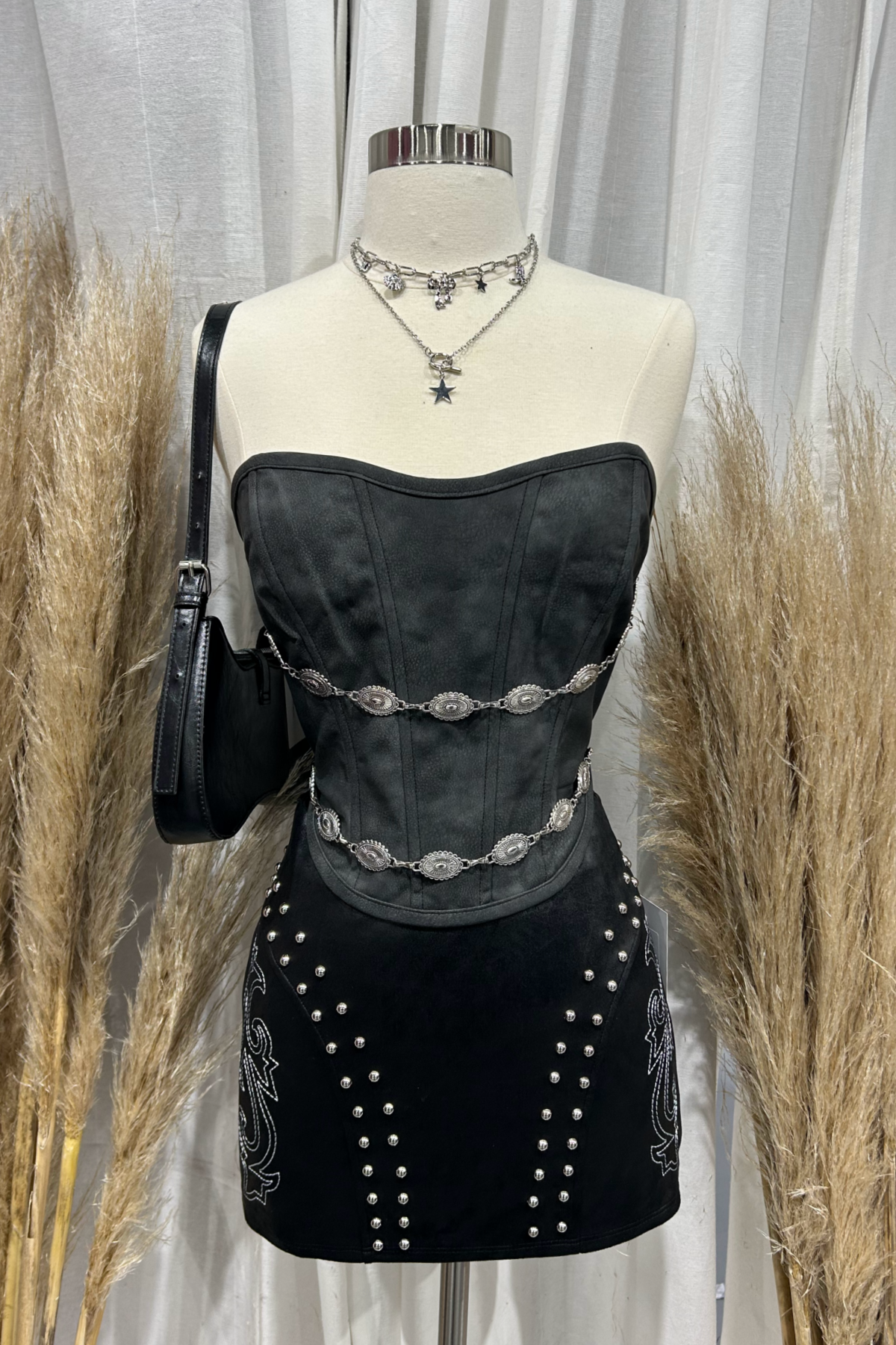 Acedo Western Mini Skirt (Black)