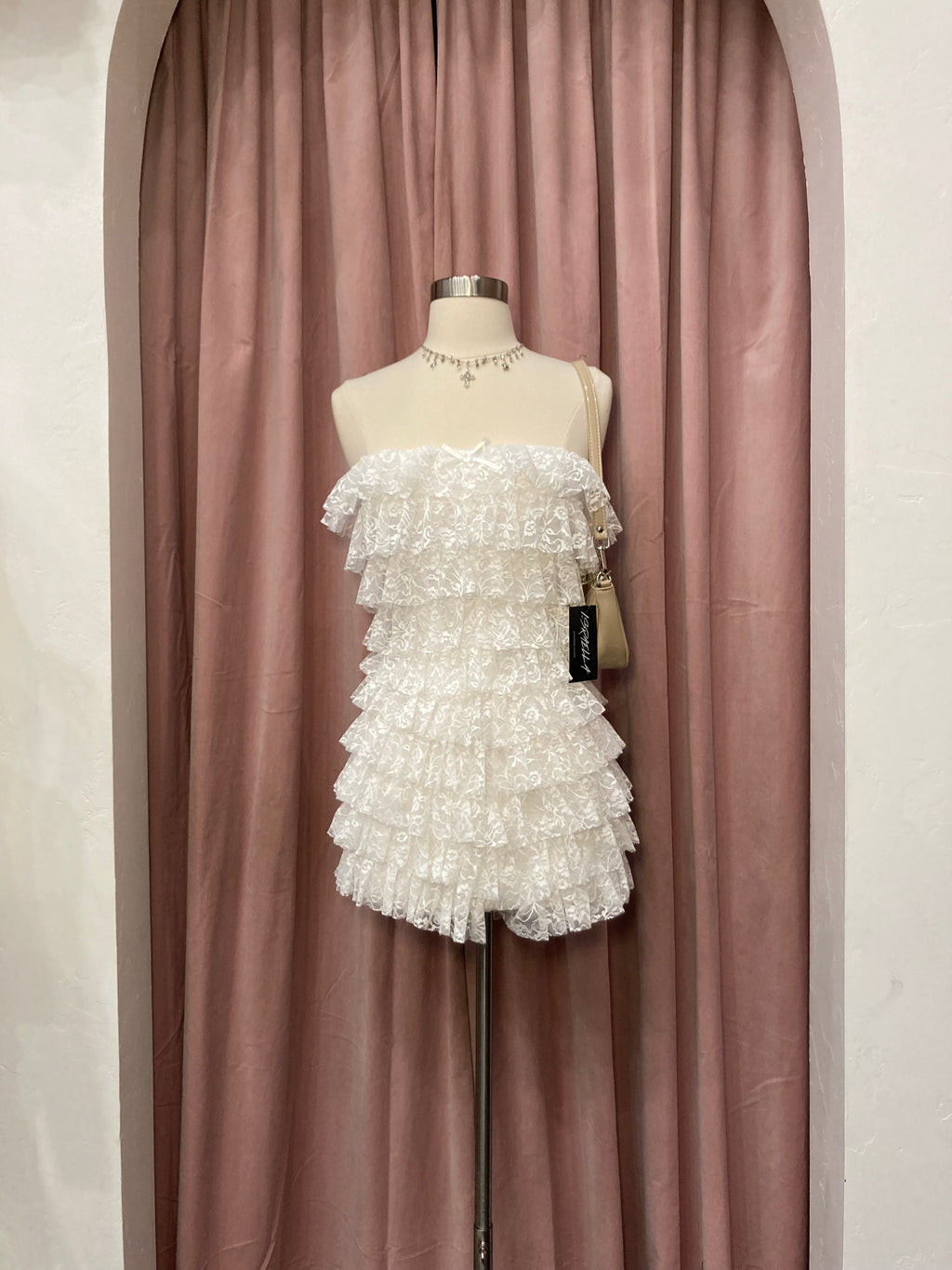 Anaya Lace Tube Romper (White)