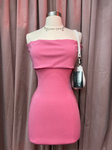 Adele Off Shoulder Mini Dress (Pink)