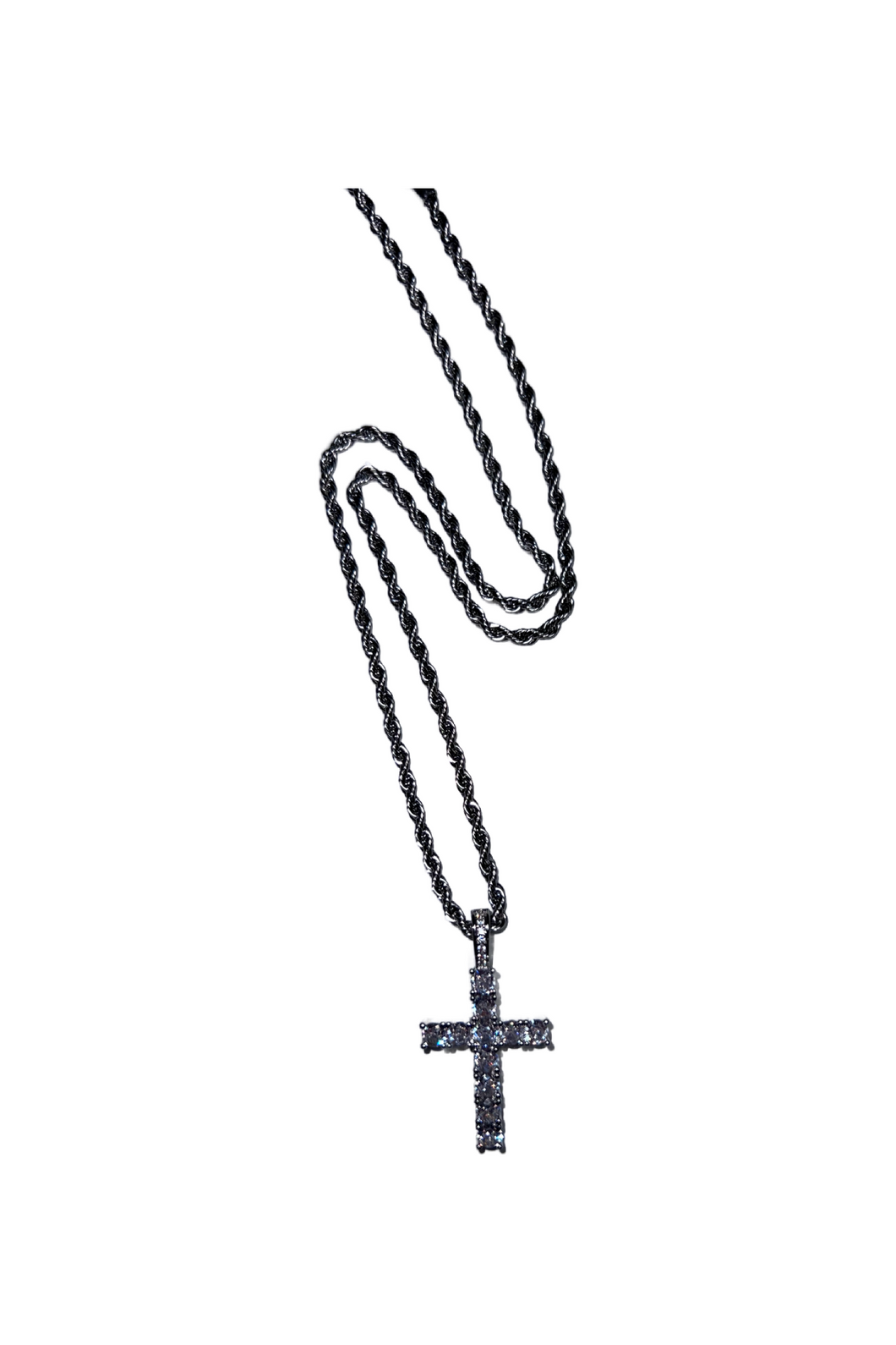 Cross Rope Necklace (Silver)