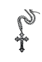 Load image into Gallery viewer, Cuban Chain Cross Necklace (Silver)