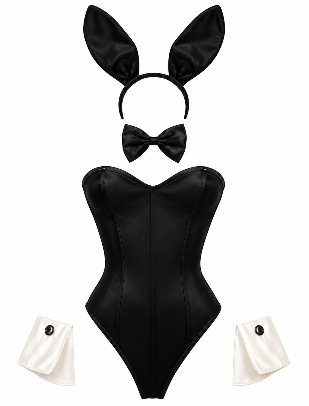 Playboy Bunny Costume Bodysuit w/ Accessories (Black)