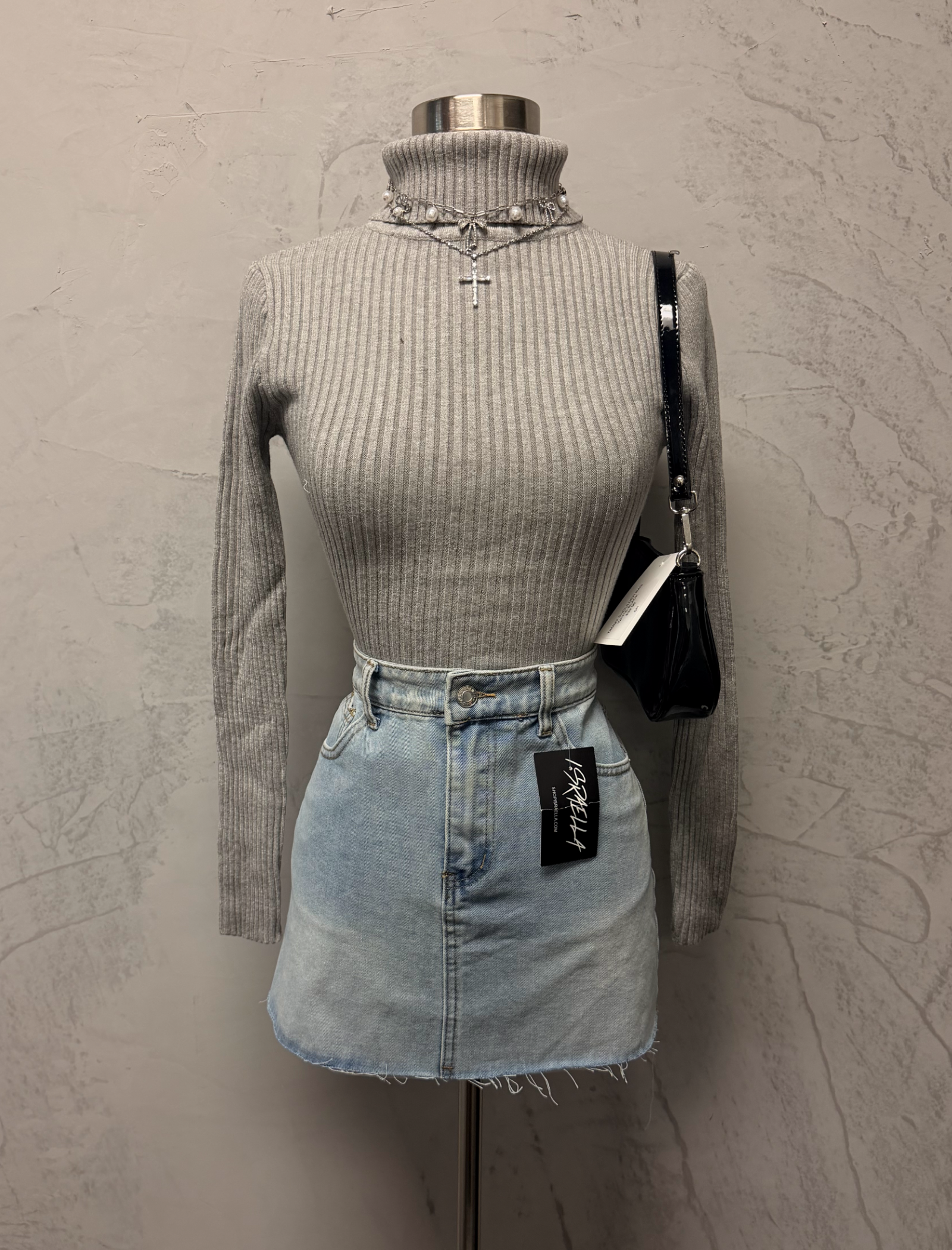 Aster Ribbed Long Sleeve (Grey)