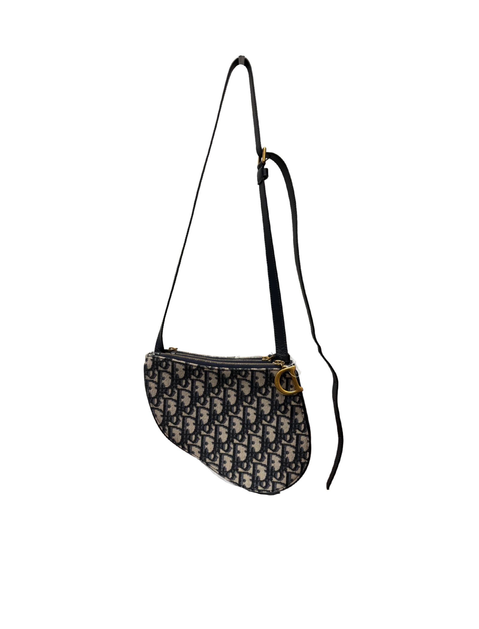 Dior Oblique Saddle Pochette (Navy)