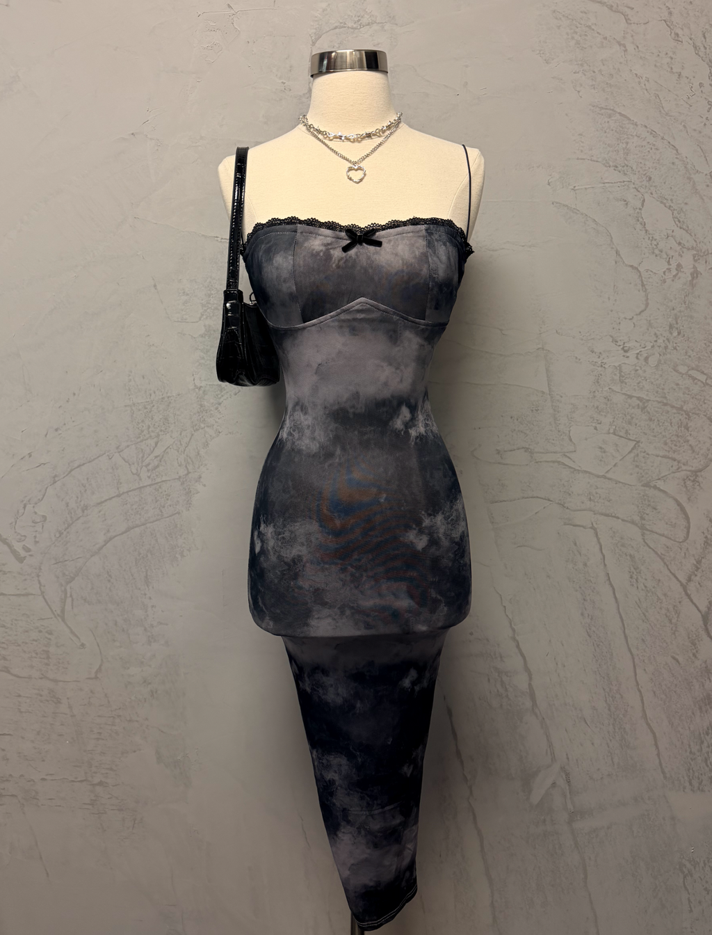Uma Mesh Maxi Dress (Black)