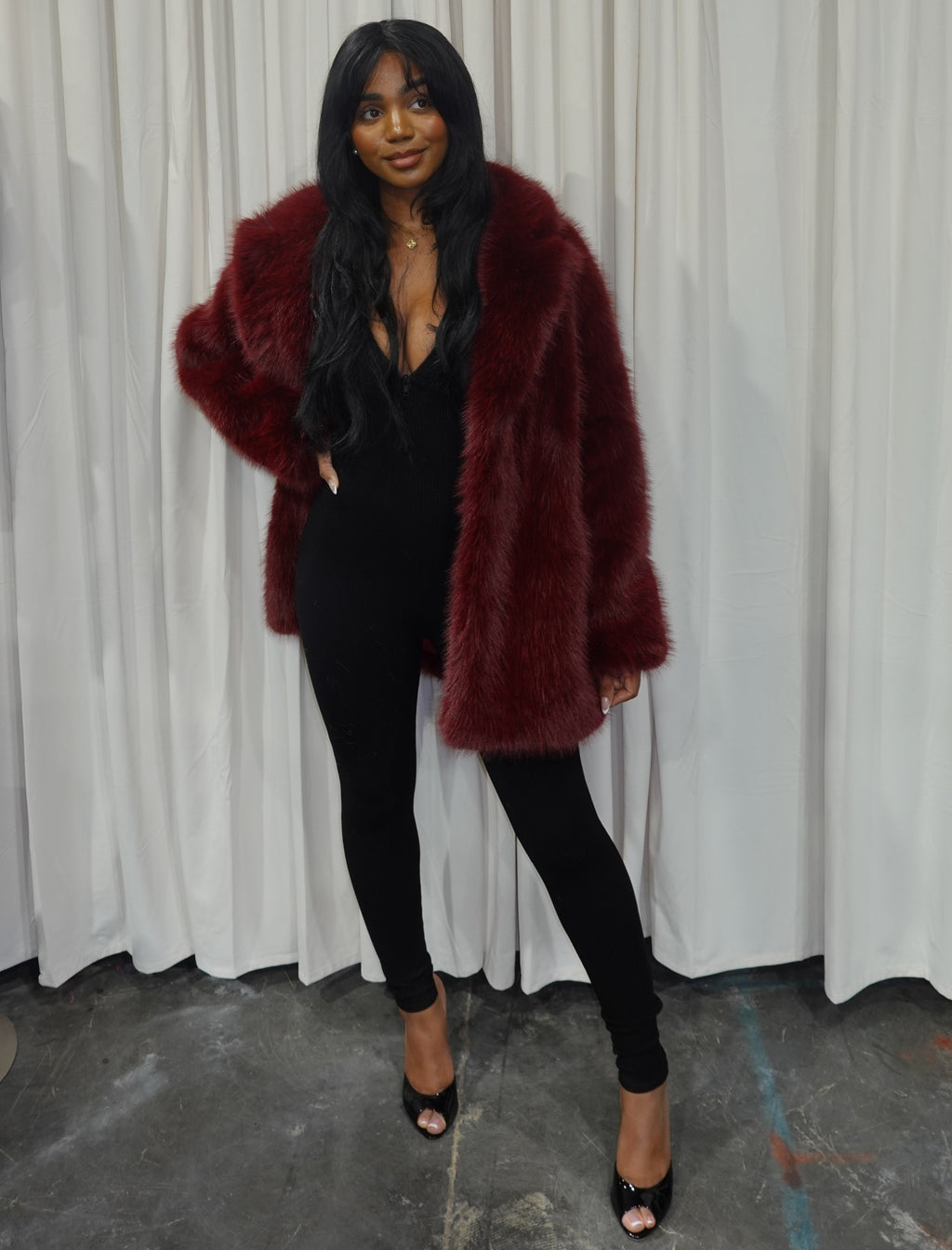 Larissa Fur Jacket (Red)