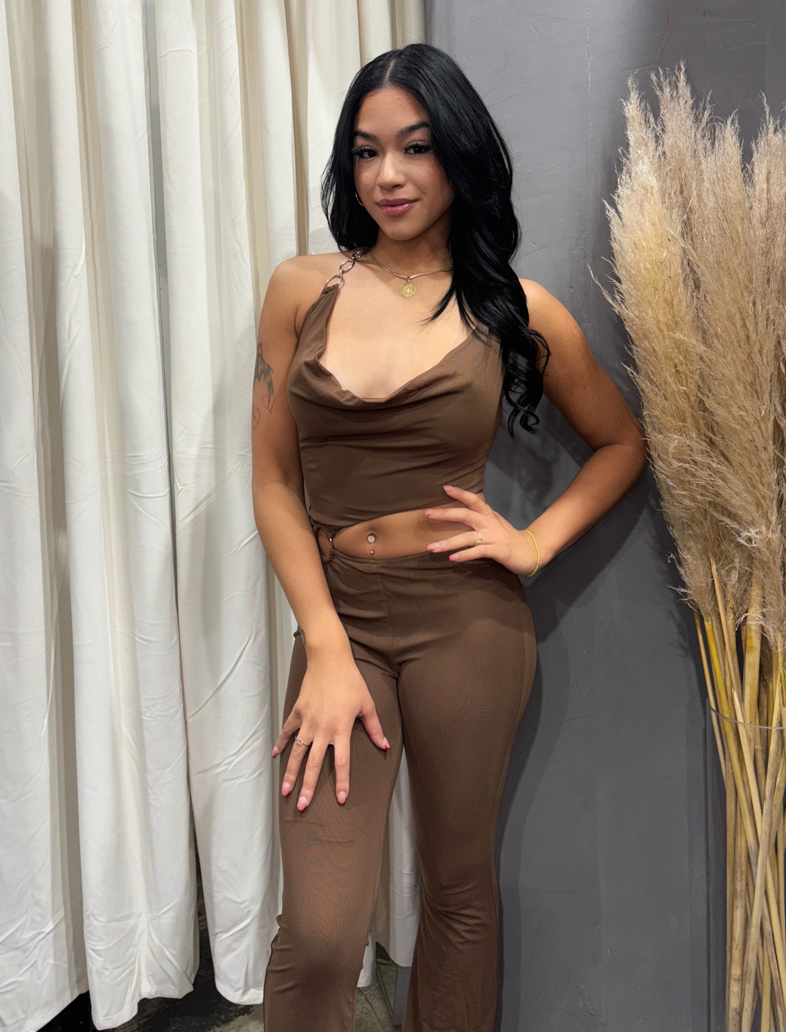 Euphoria Mesh Jumpsuit (Brown)