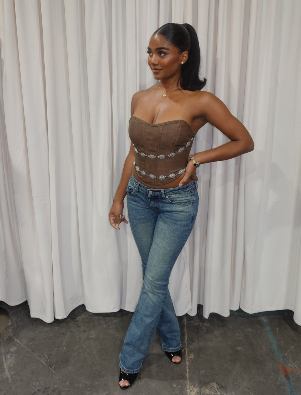 Odalis Corset Top (Brown)