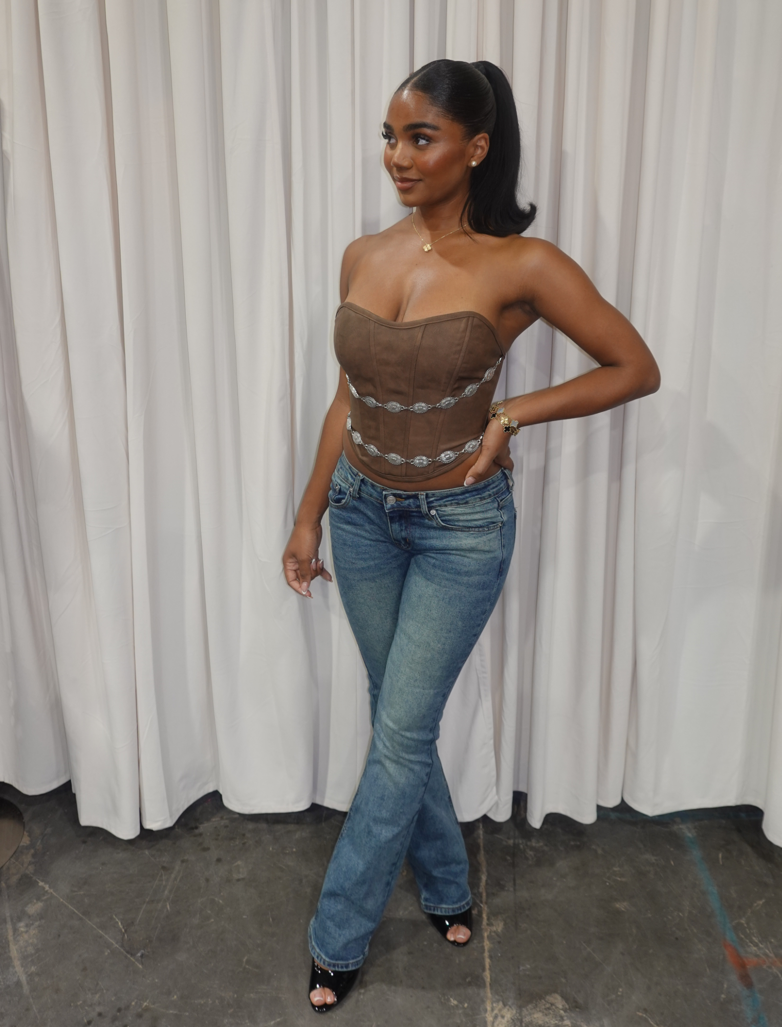 Odalis Corset Top (Brown)