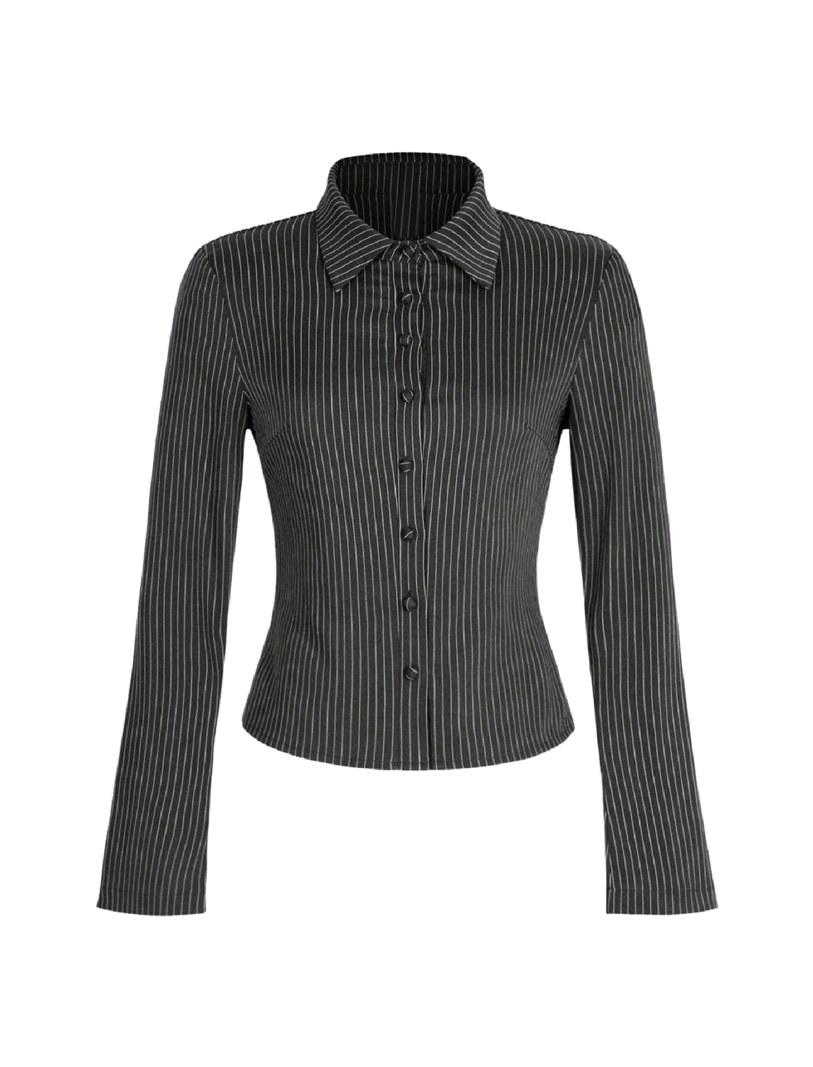 Ceilia Long Sleeve Button Up Top (Dark Grey)