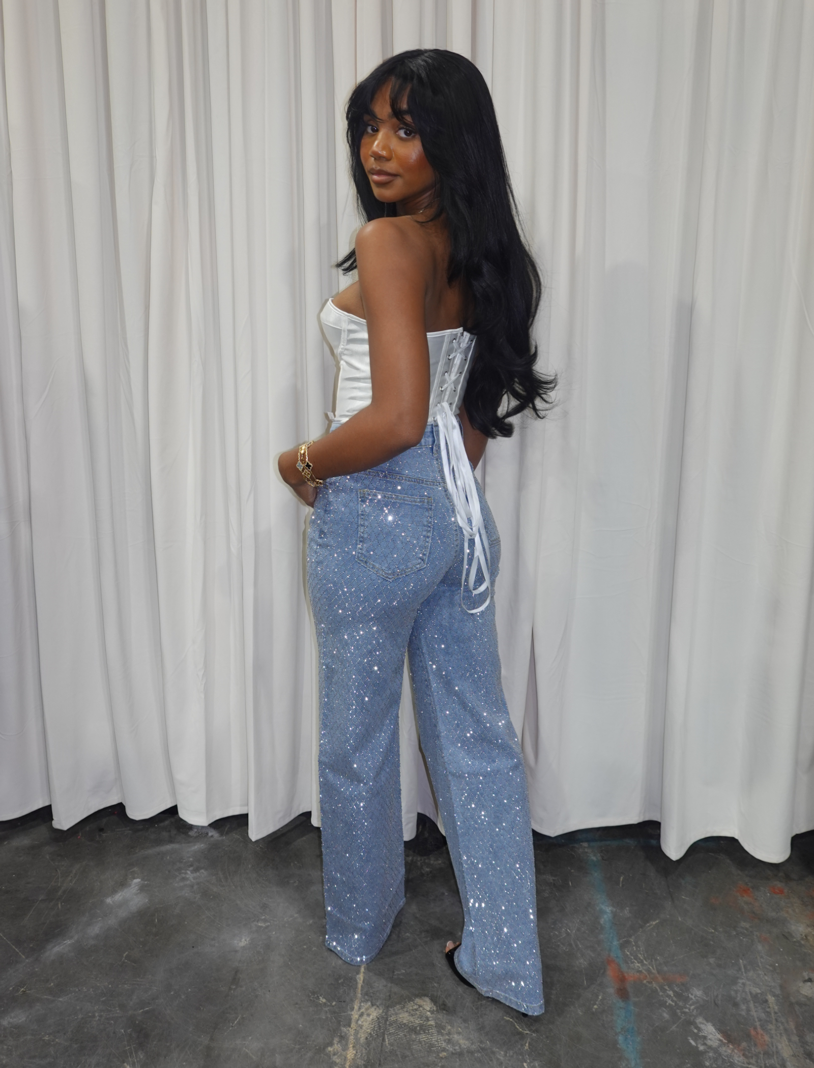 Elsa Sparkle Jeans (Blue Denim)