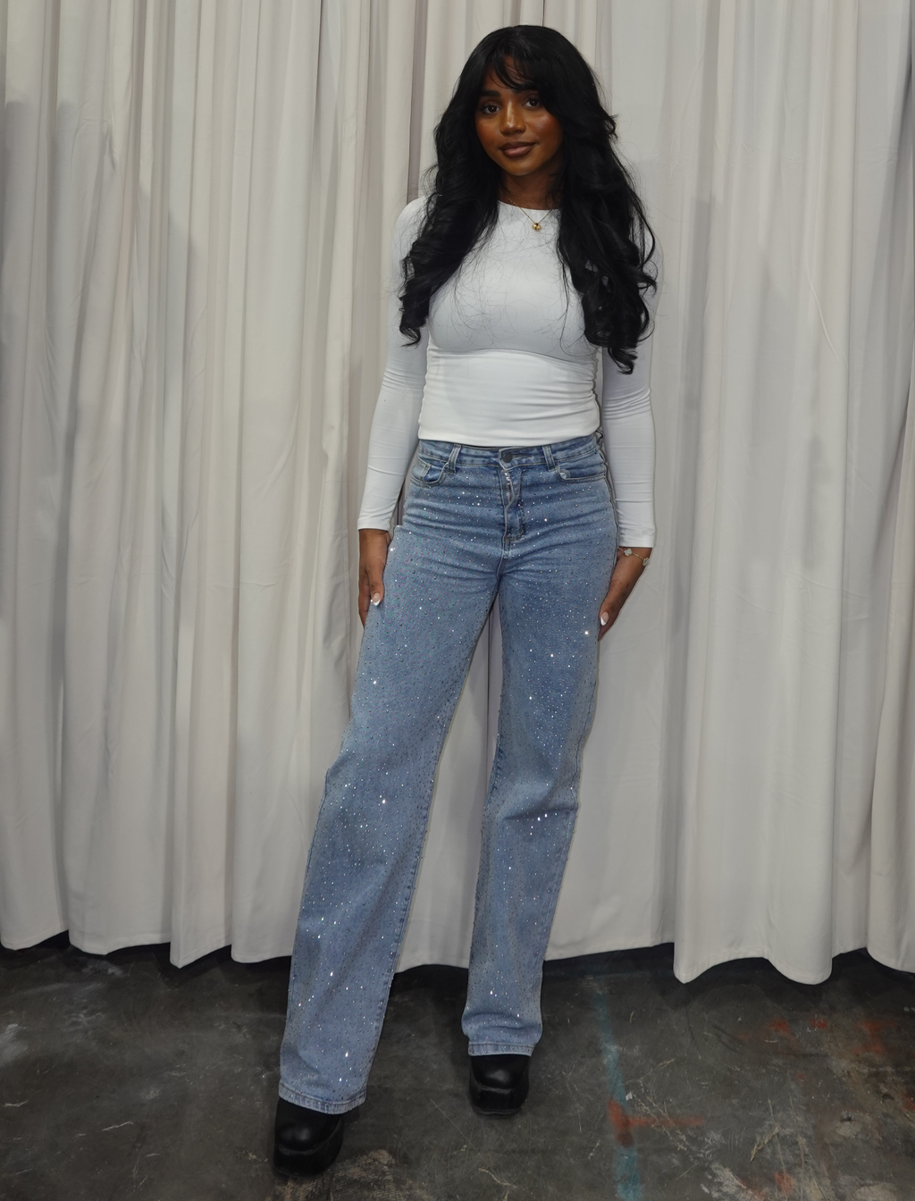 Emily Sparkle Jeans (Blue Denim)